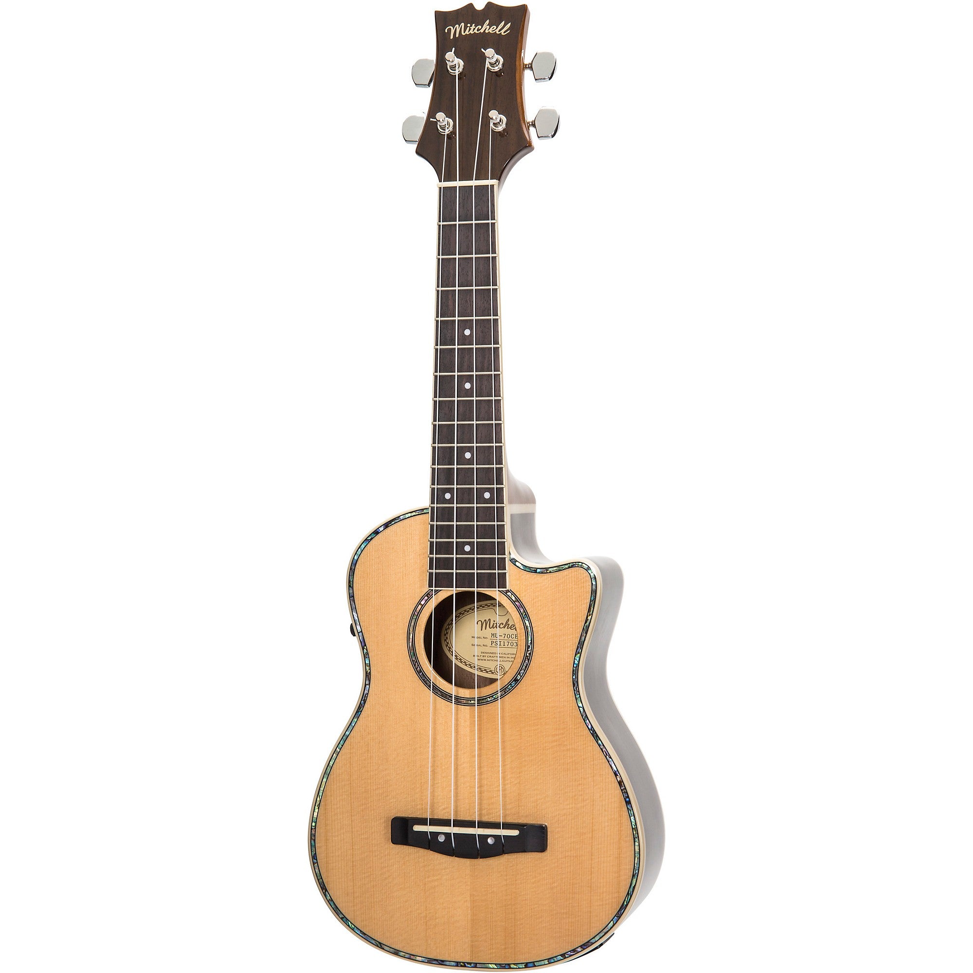 Mitchell MU70CE Cutaway Acoustic-Electric Concert Ukulele Natural