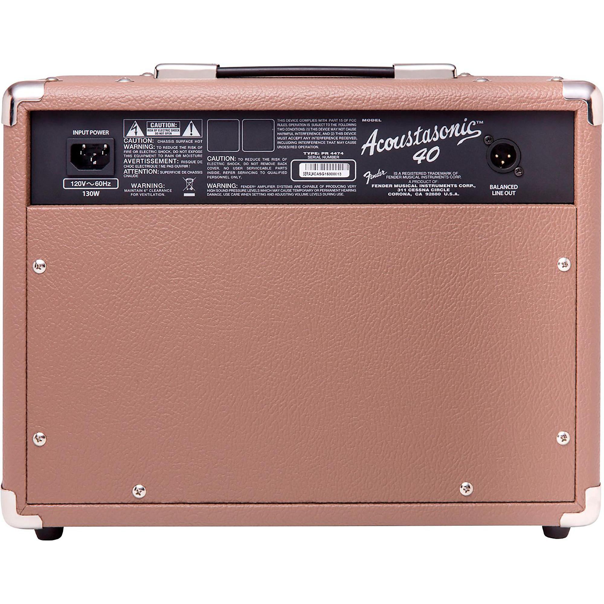 Fender Acoustasonic 40 40W 2x6.5 Acoustic Guitar Amplifier Brown