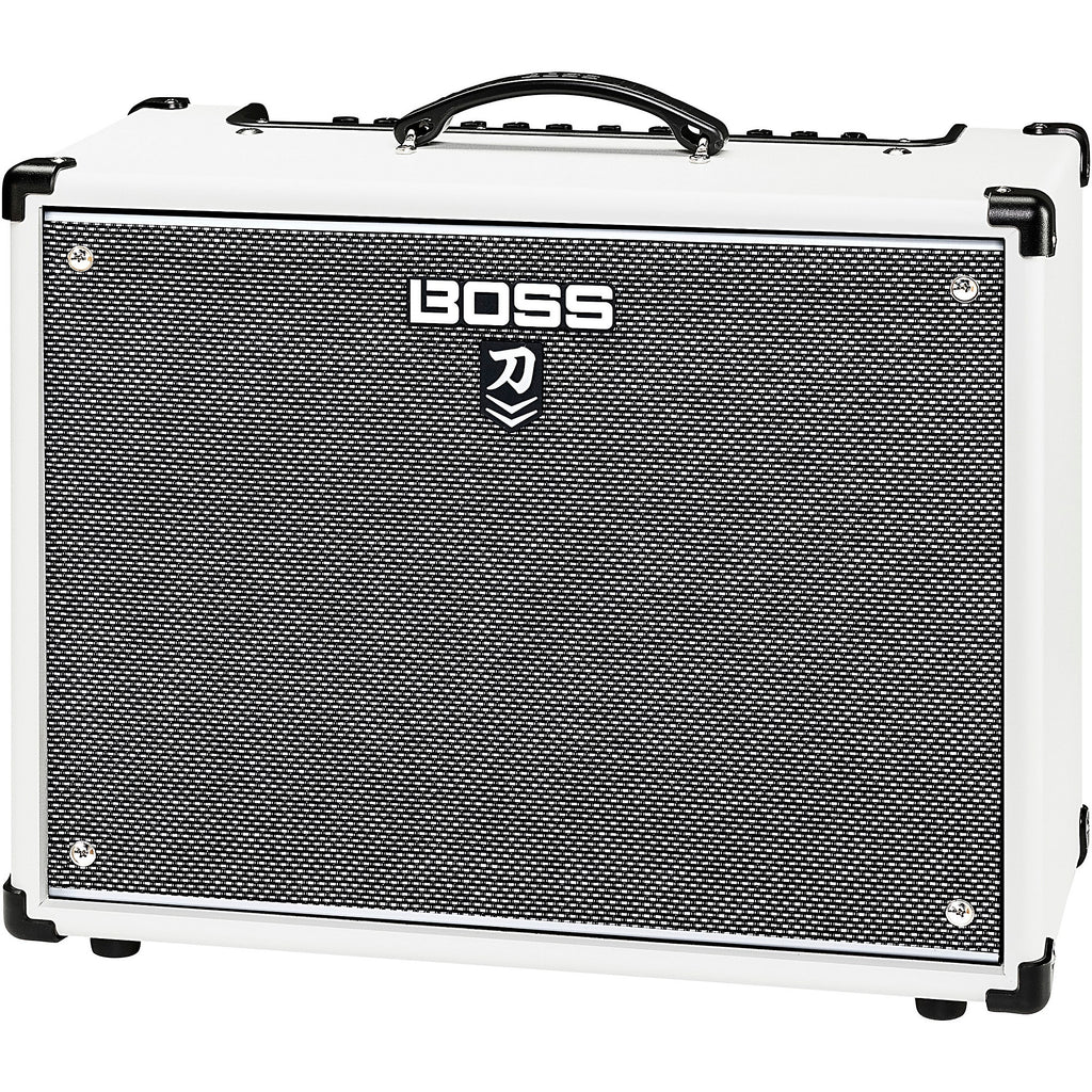BOSS Limited-Edition Katana KTN-100 MkII 100W 1x12 Gray Grille Cloth Guitar Combo Amplifier White