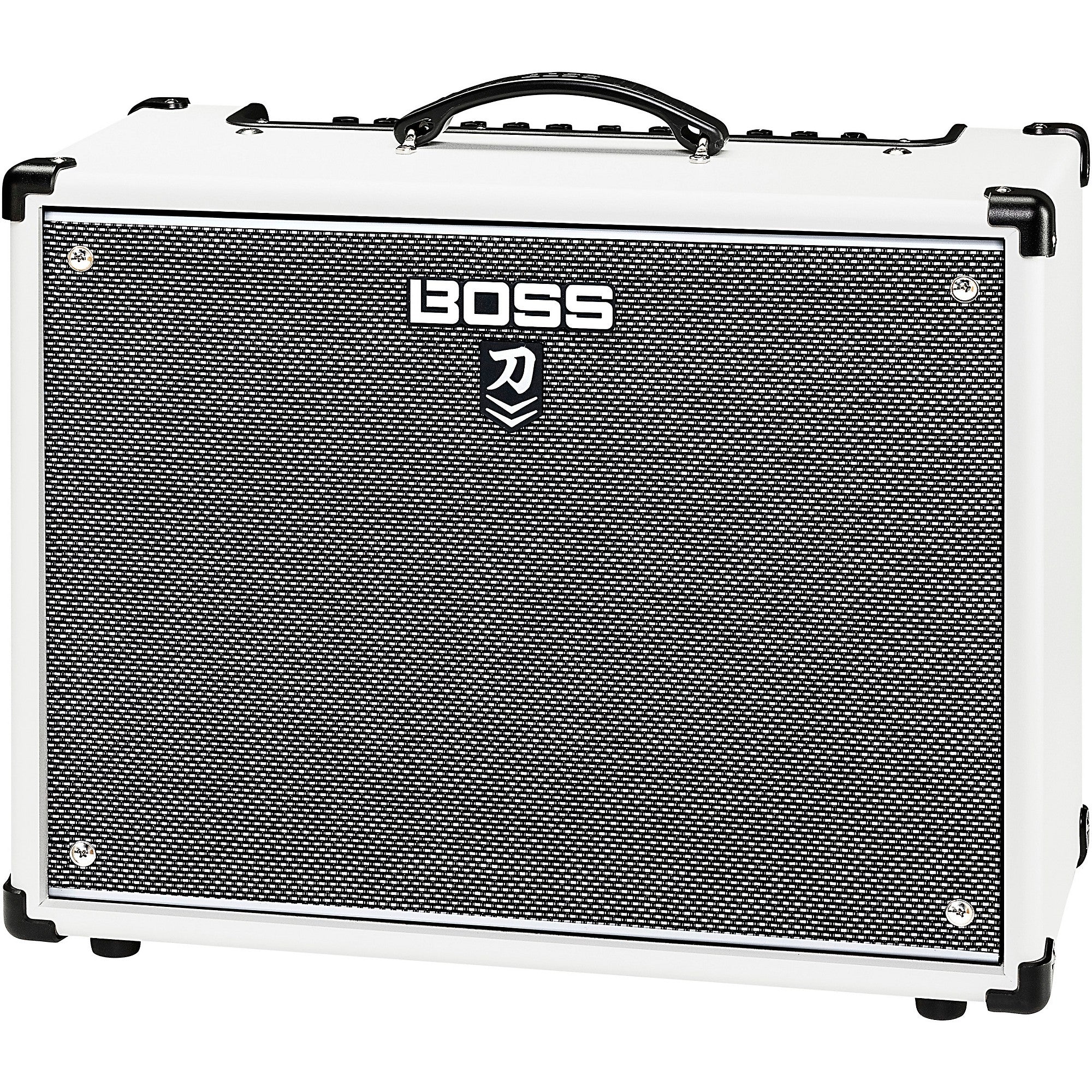 BOSS Limited-Edition Katana KTN-100 MkII 100W 1x12 Gray Grille Cloth Guitar Combo Amplifier White