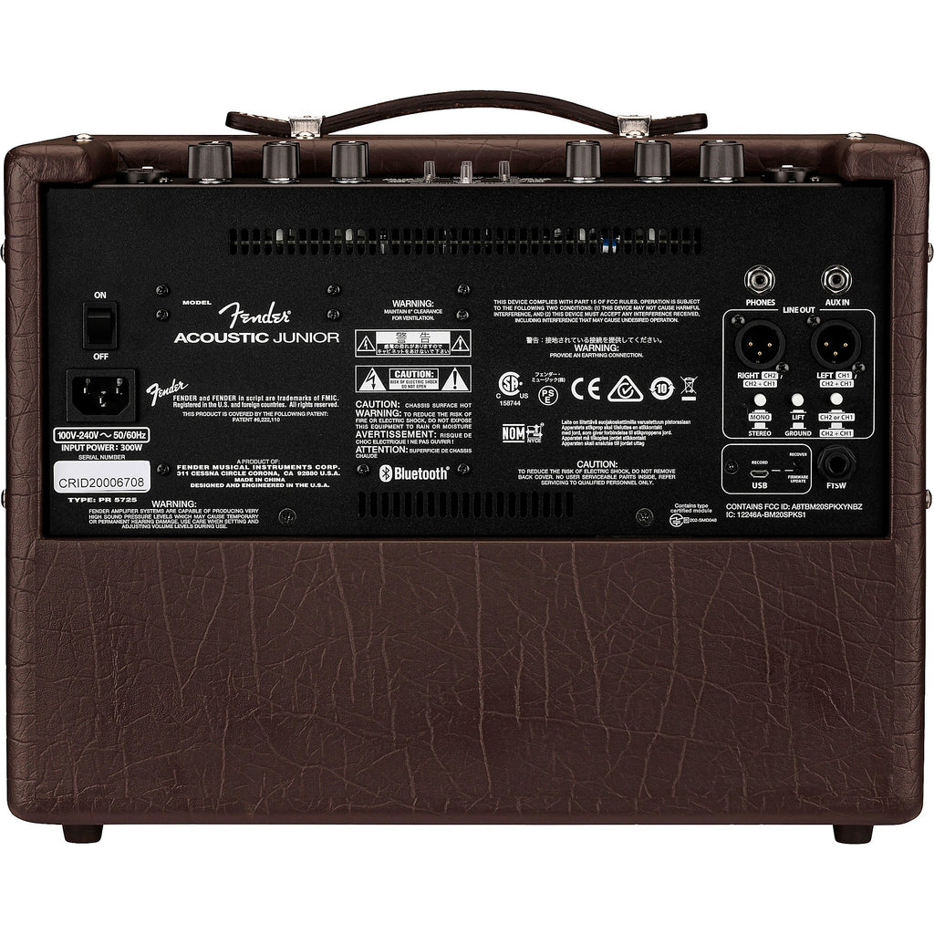 Fender Acoustic Jr 100W 1x8 Acoustic Guitar Combo Amplifier Dark Brown Vinyl