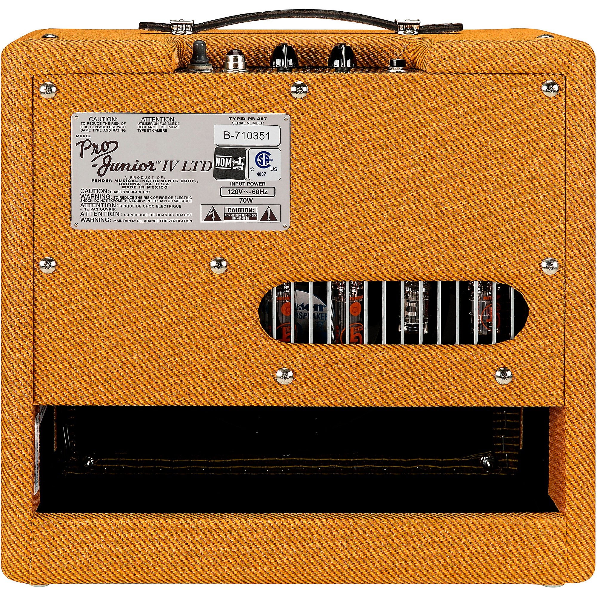 Fender Pro Junior IV 15W 1x10 Tube Guitar Combo Amplifier Lacquered Tweed