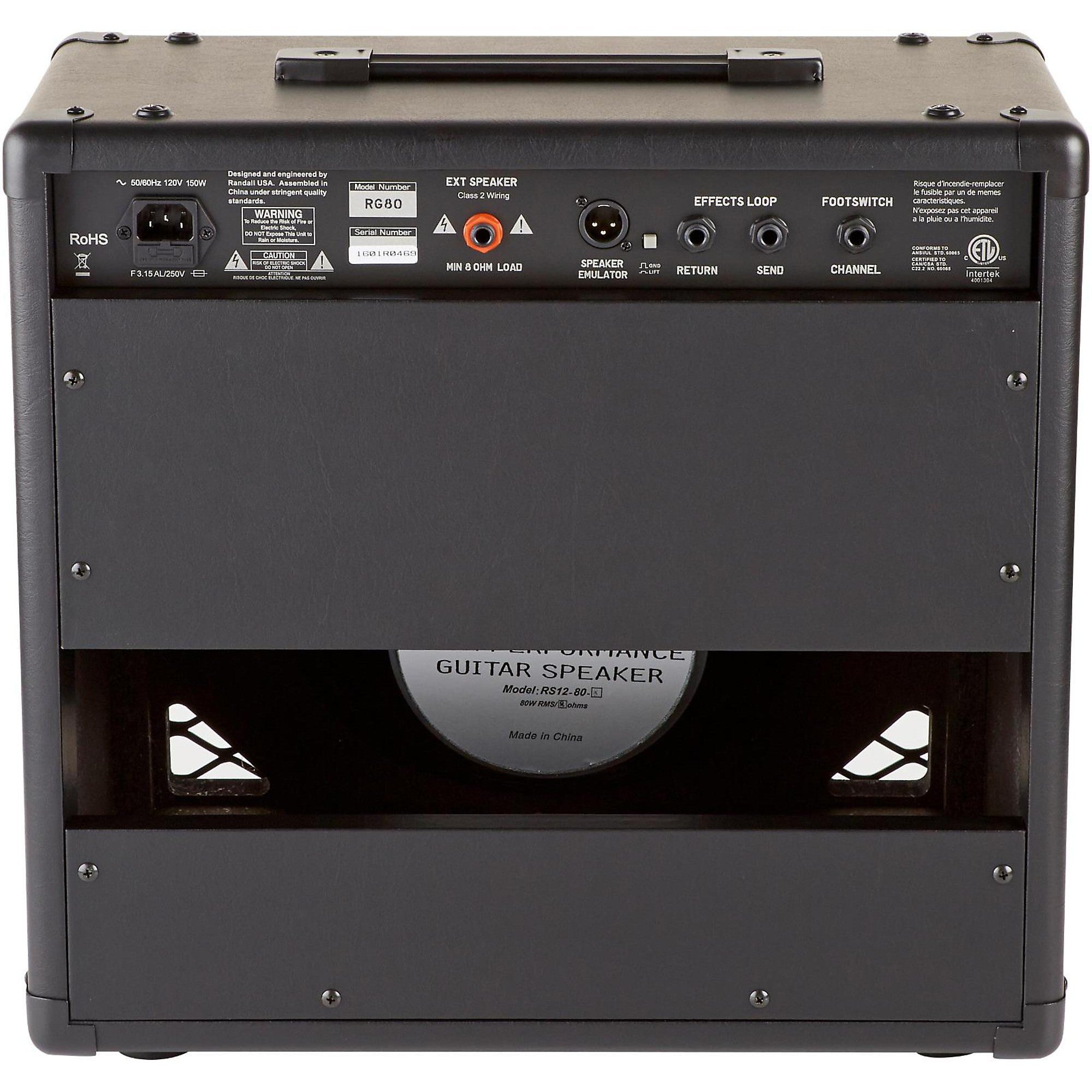 Randall RG80 80W 1x12 Guitar Combo Black