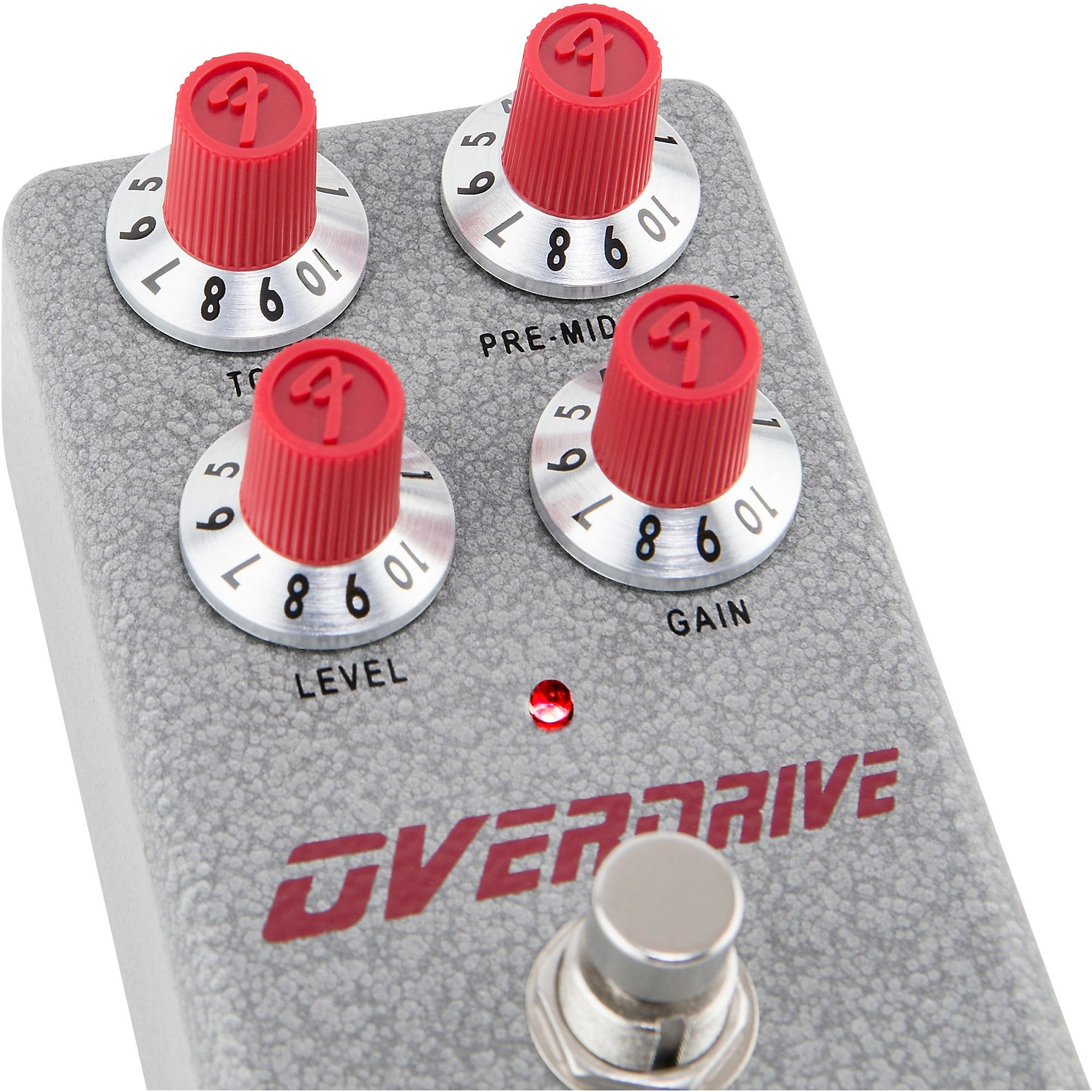 Fender Hammertone Overdrive Effects Pedal Gray and Red