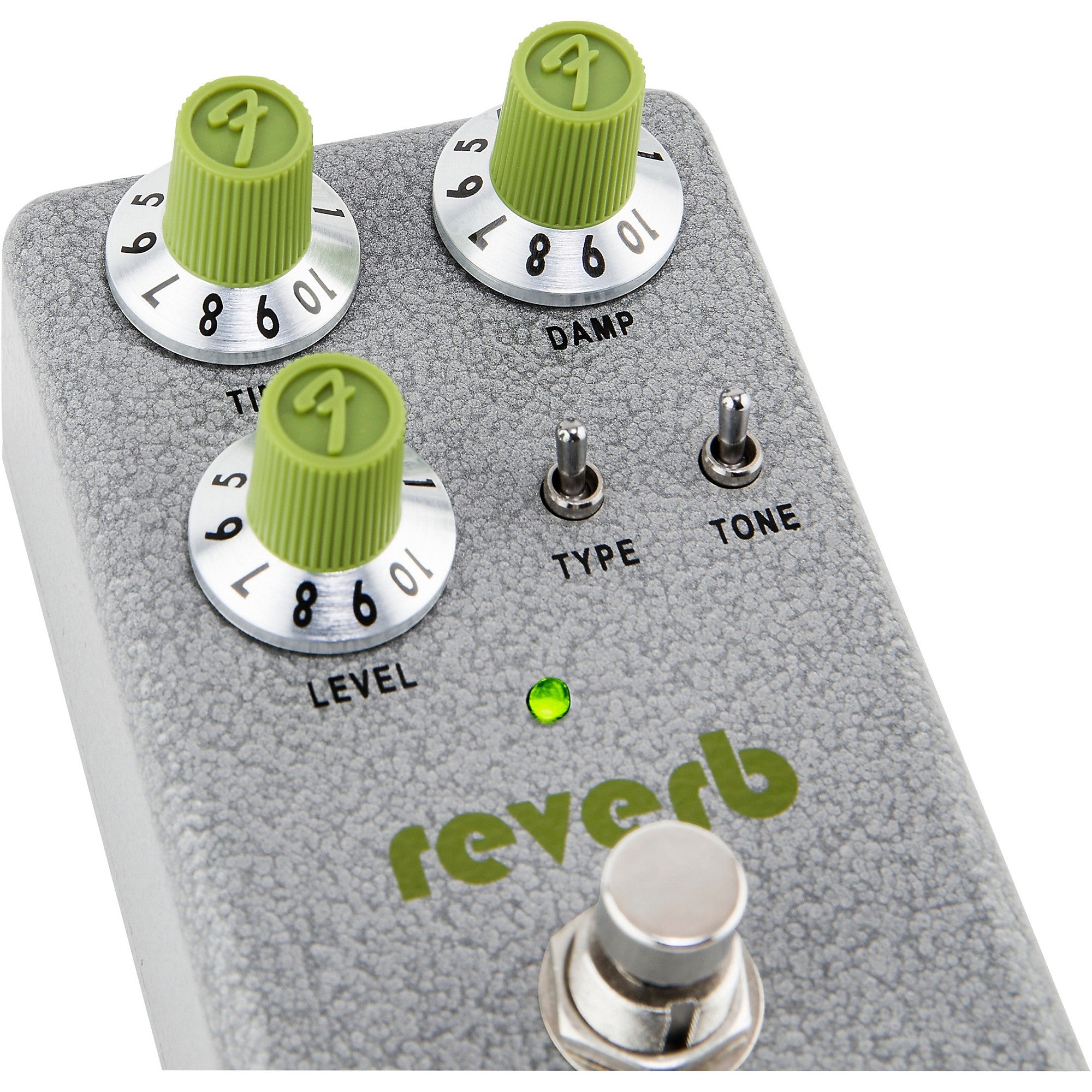 Fender Hammertone Reverb Effects Pedal Gray and Green