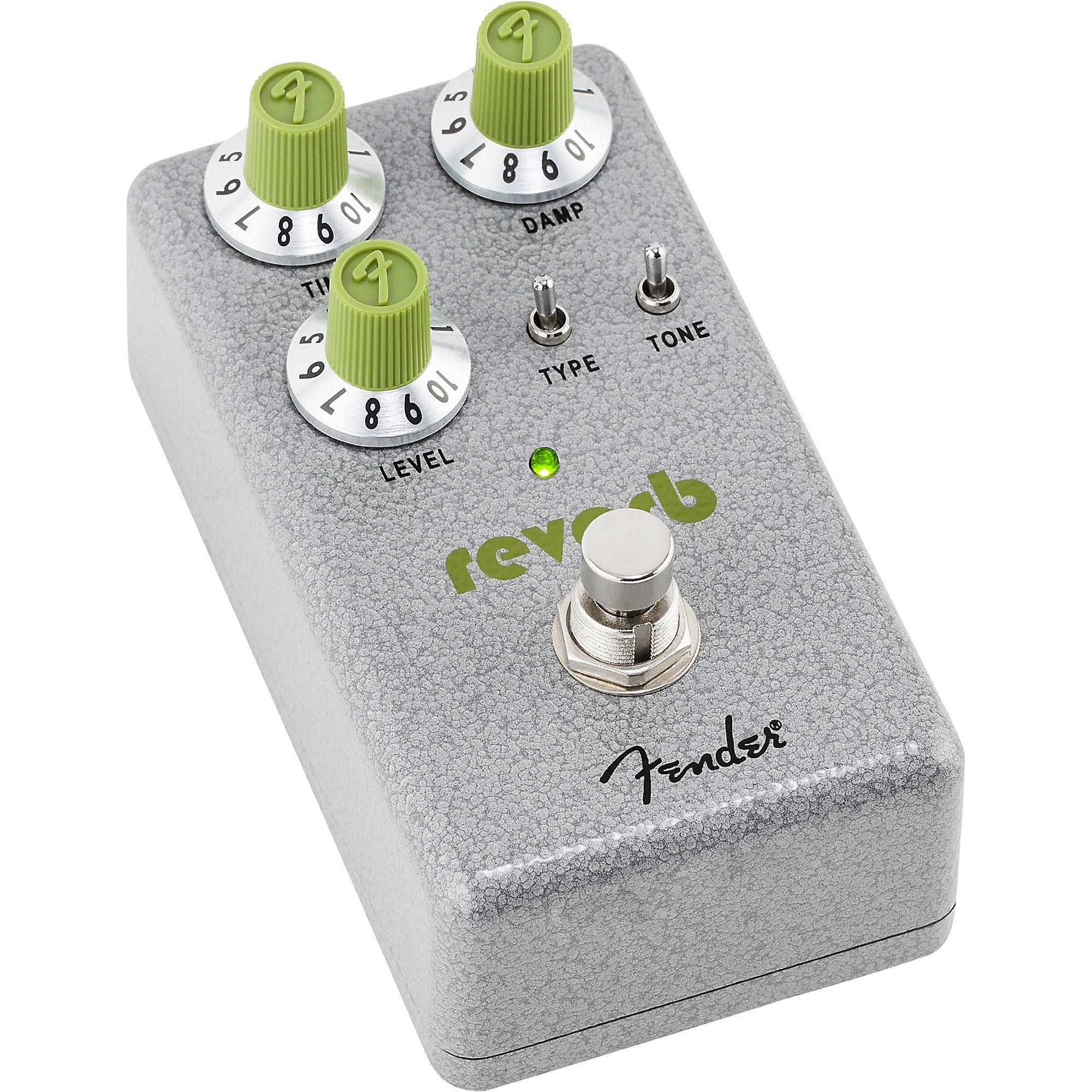 Fender Hammertone Reverb Effects Pedal Gray and Green