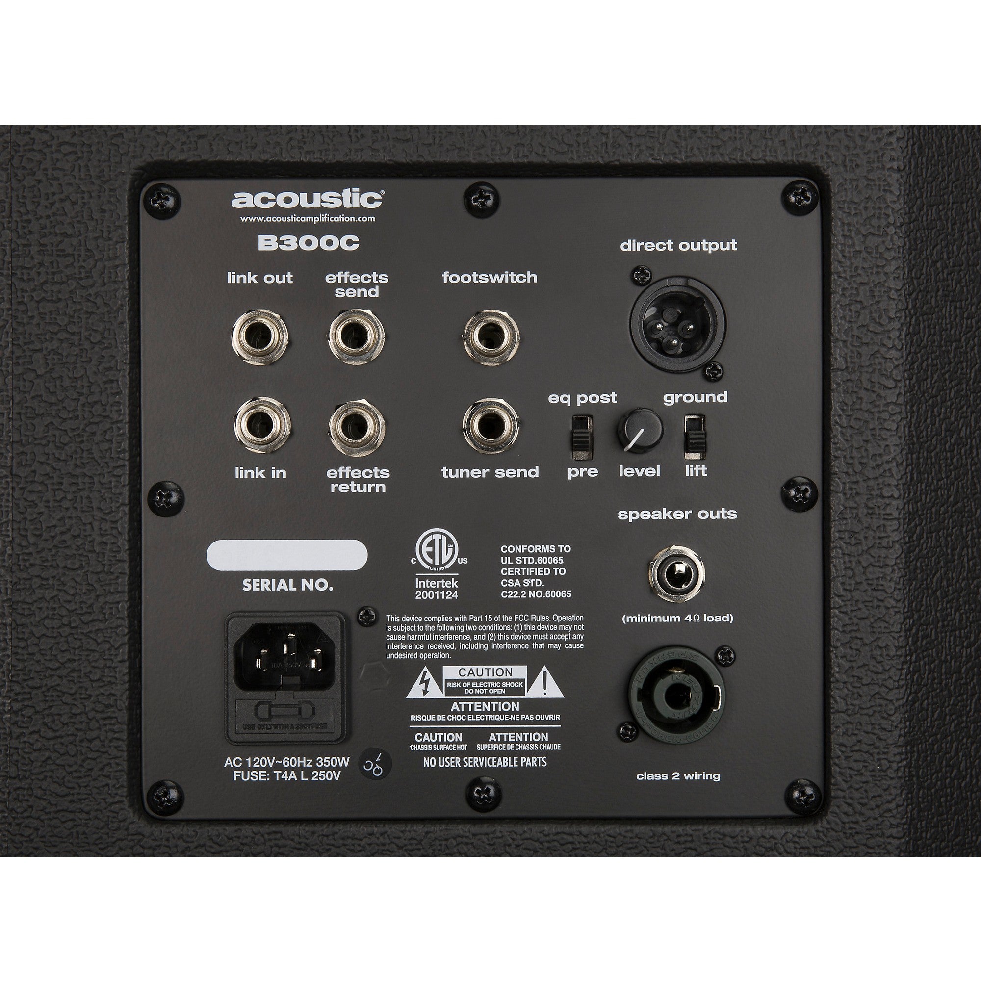 Acoustic B300C 1X15 300W Bass Combo With Tilt-Back Cabinet