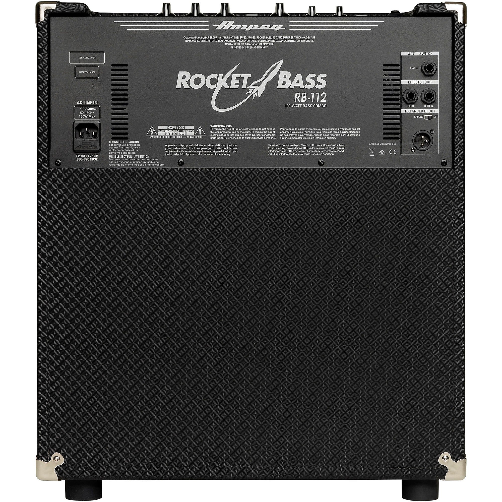Ampeg Rocket Bass RB-112 1x12 100W Bass Combo Amp Black and Silver