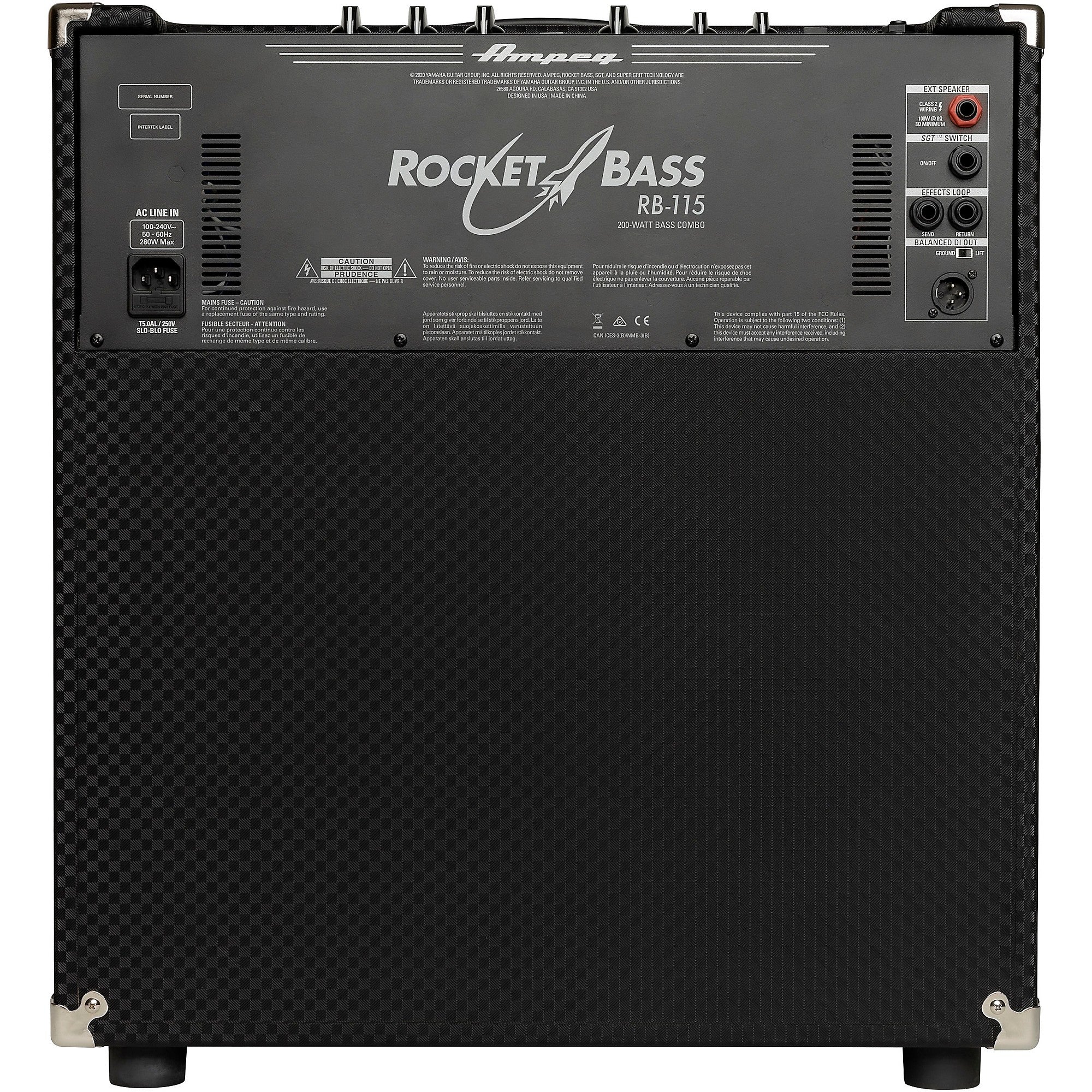 Ampeg Rocket Bass RB-115 1x15 200W Bass Combo Amp Black and Silver