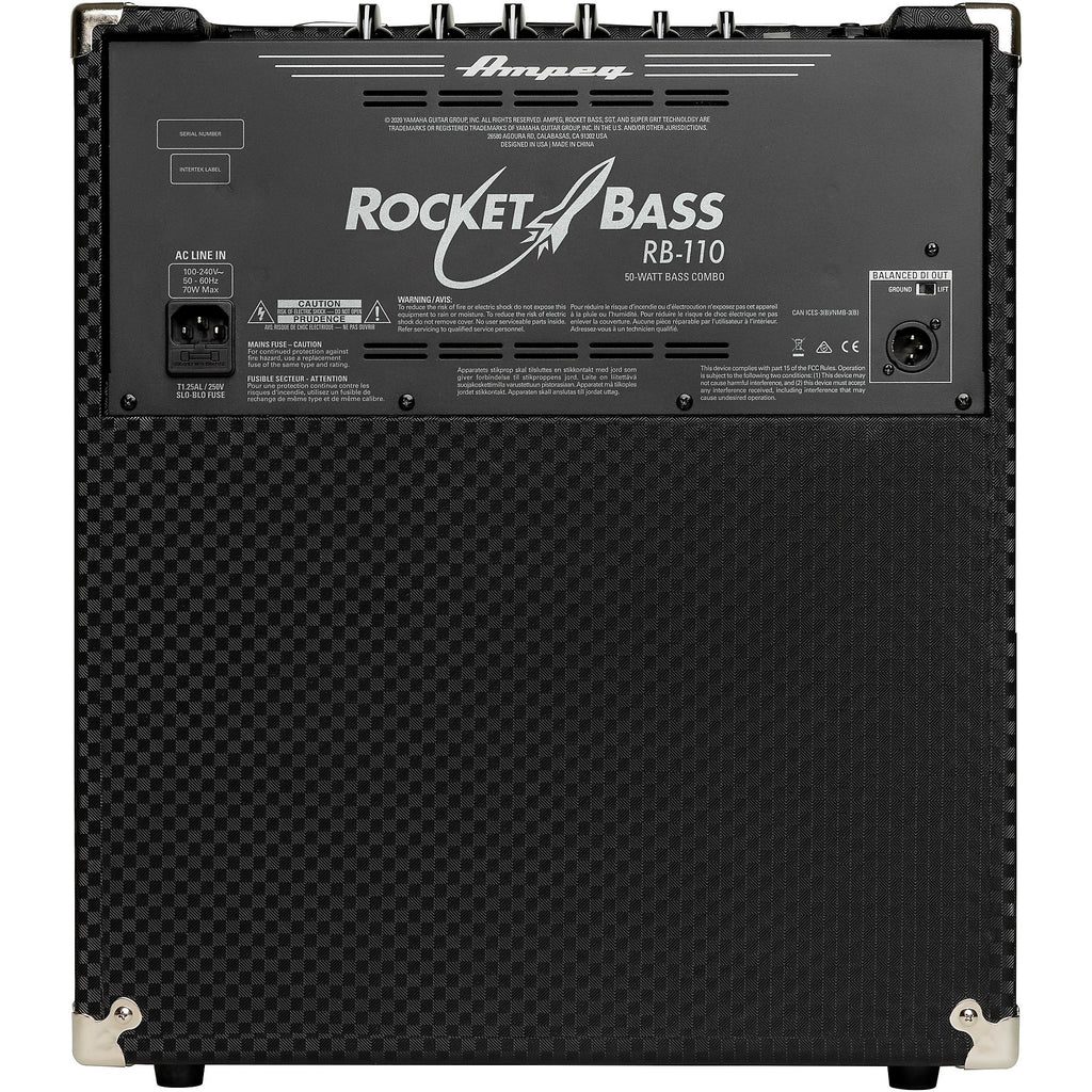 Ampeg Rocket Bass RB-110 1x10 50W Bass Combo Amp Black and Silver