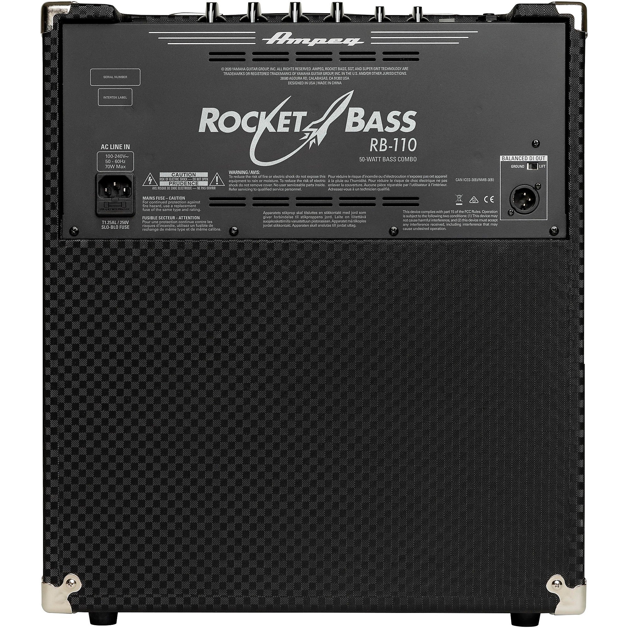 Ampeg Rocket Bass RB-110 1x10 50W Bass Combo Amp Black and Silver