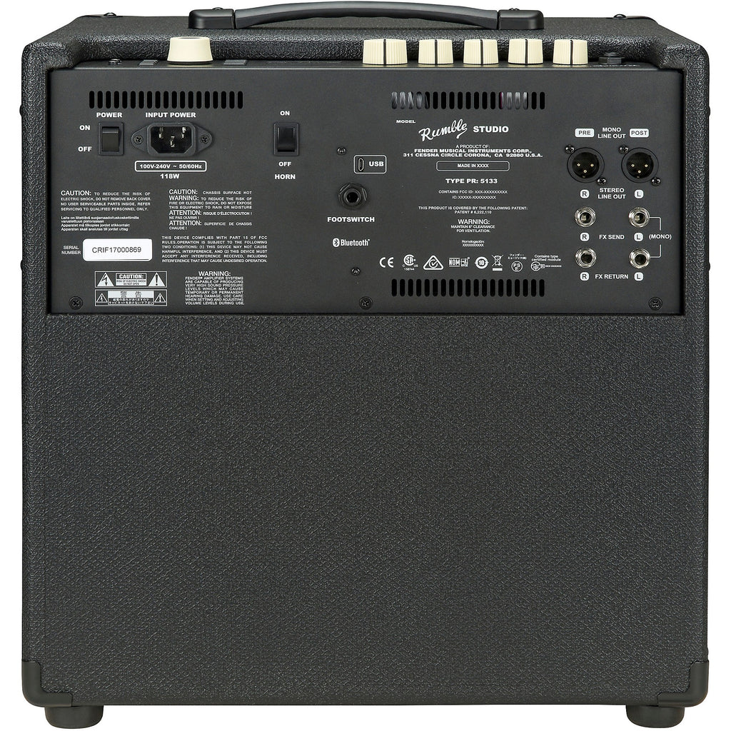 Fender Rumble Studio 40 40W 1x10 Bass Combo Amplifier Black