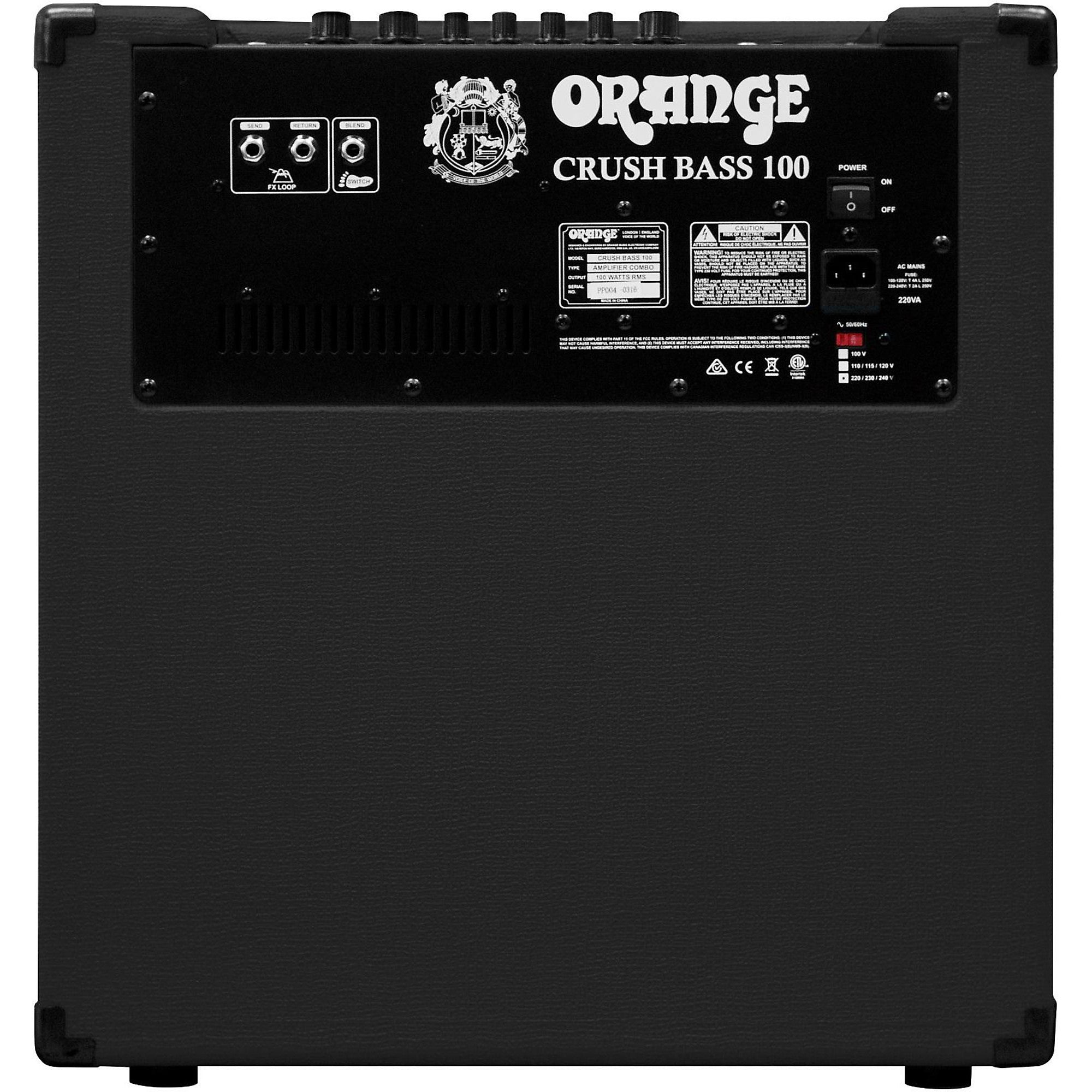 Orange Amplifiers Crush Bass 100 100W 1x15 Bass Combo Amplifier
