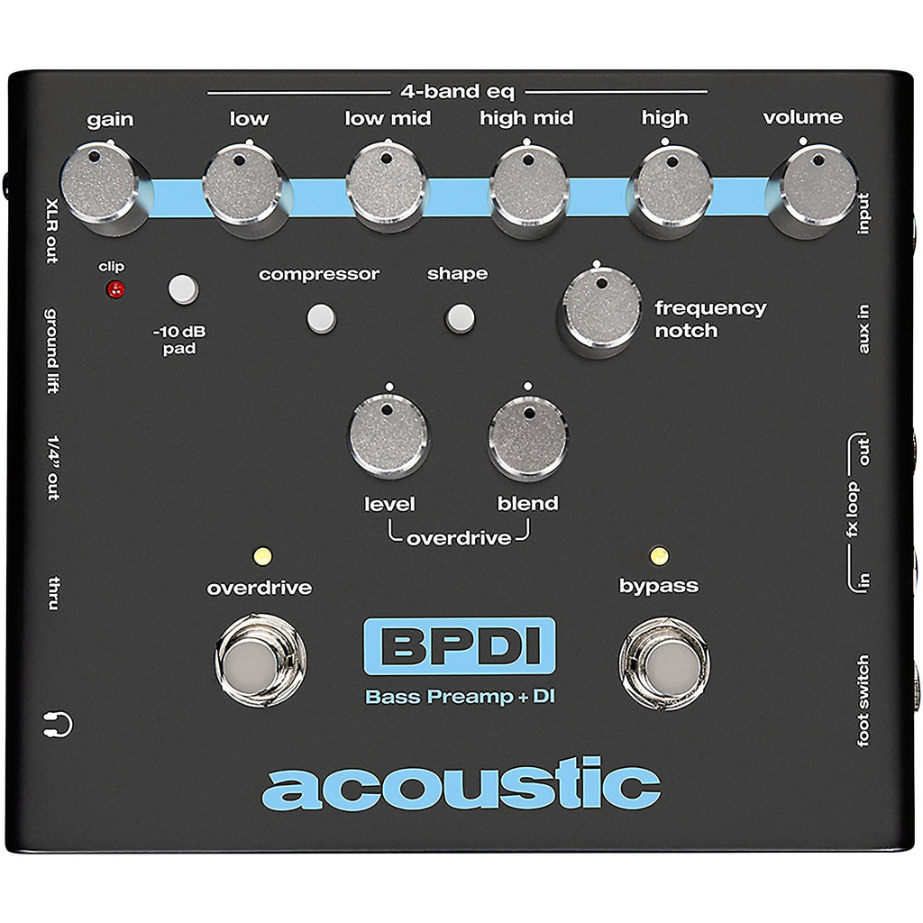 Acoustic Bass Preamp + DI Pedal With Overdrive