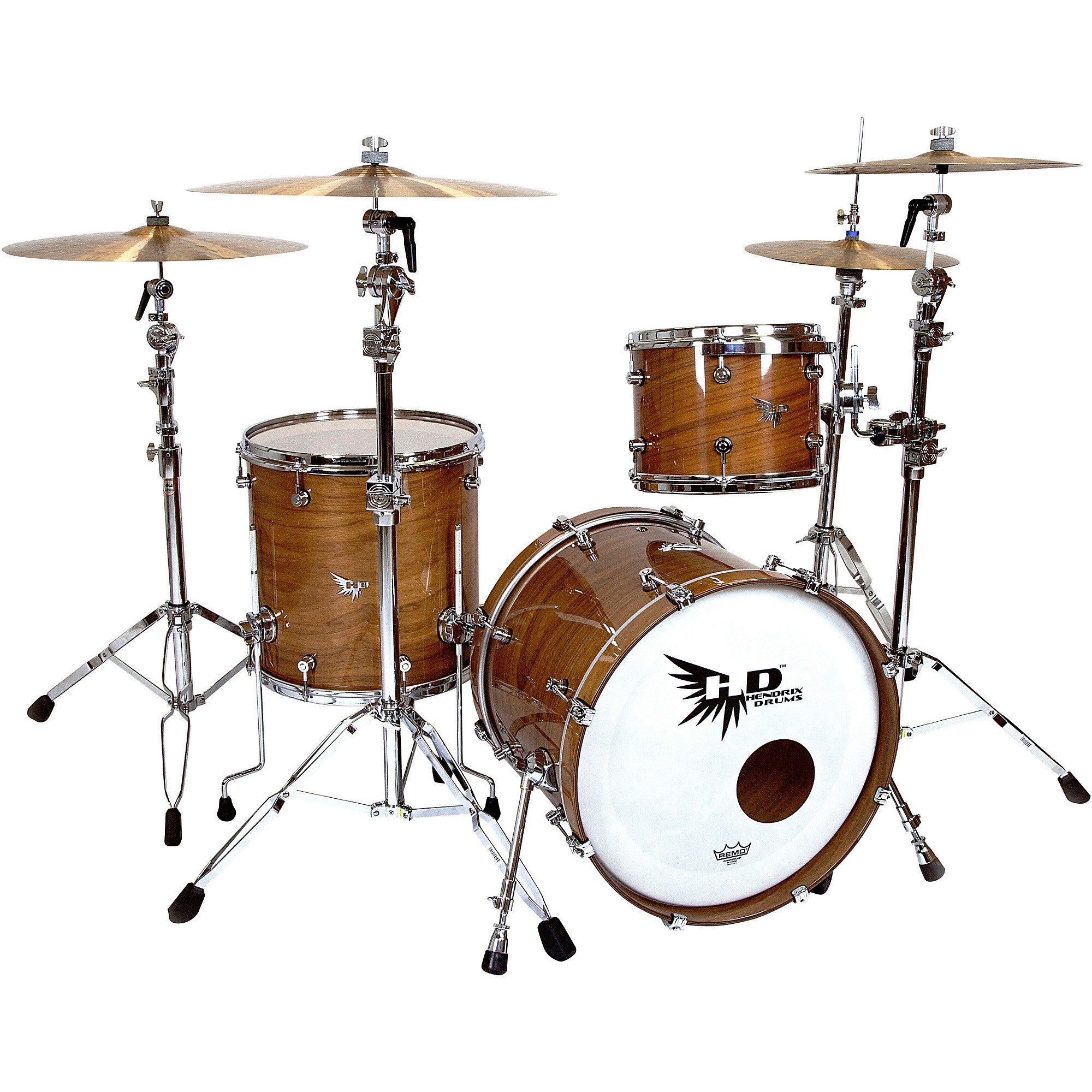 Hendrix Drums Perfect Ply Series Walnut 3-Piece Shell Pack, Fusion Sizes