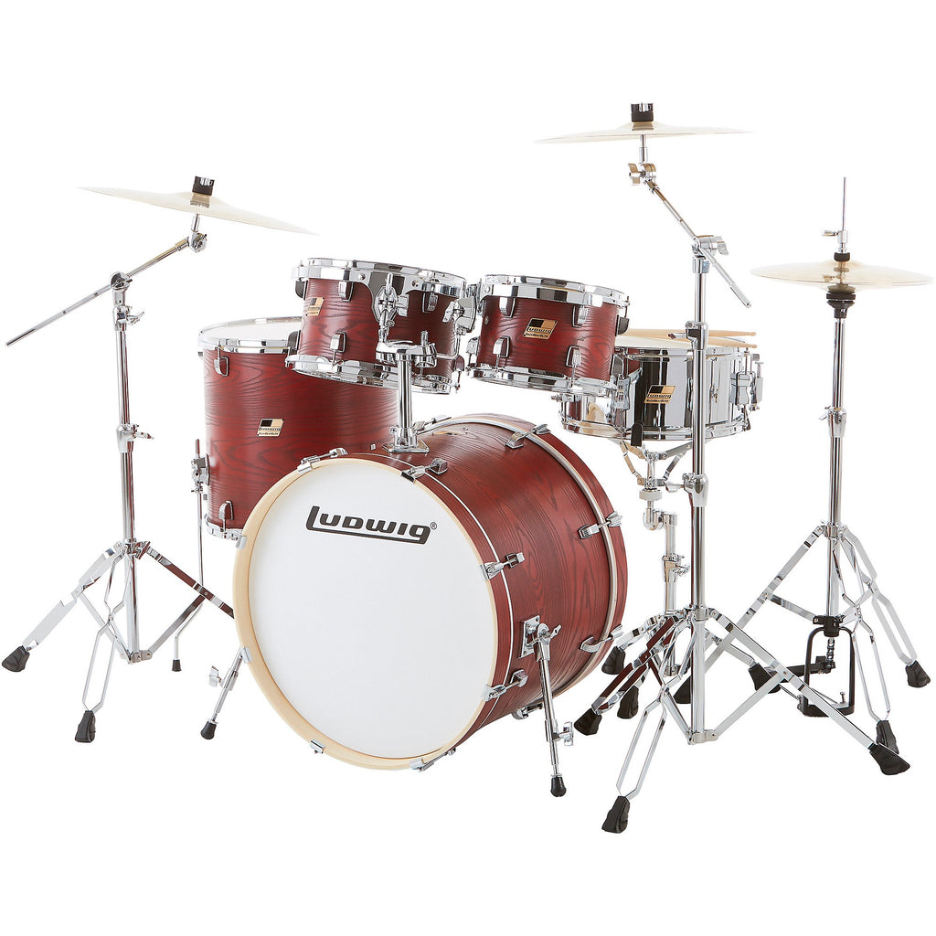 Ludwig BackBeat Elite 5-Piece Complete Drum Set With 22-inch Bass Drum, Hardware and Cymbals