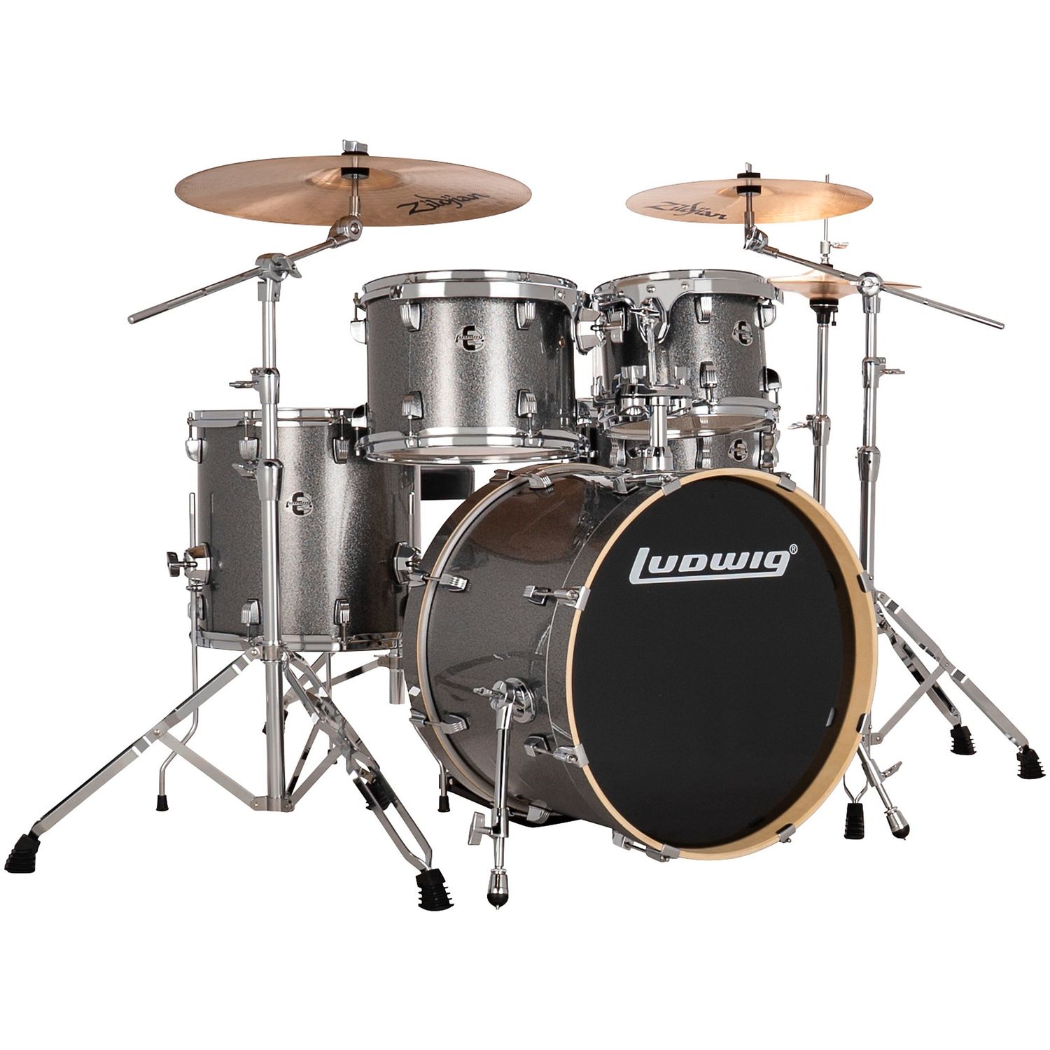 Ludwig Evolution 5-Piece Drum Set With 20-inch Bass Drum and Zildjian I Series Cymbals