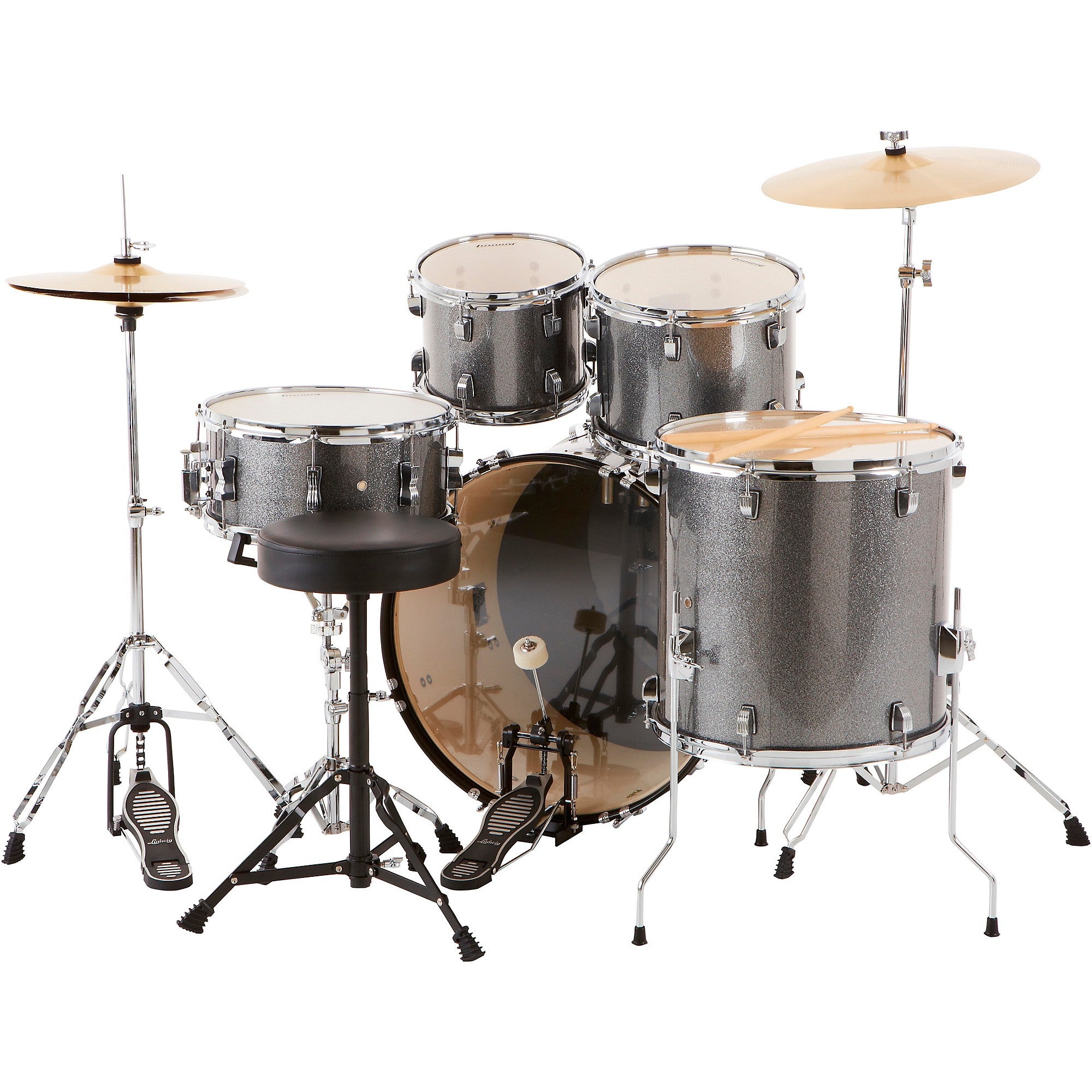 Ludwig BackBeat Complete 5-Piece Drum Set With Hardware and Cymbals