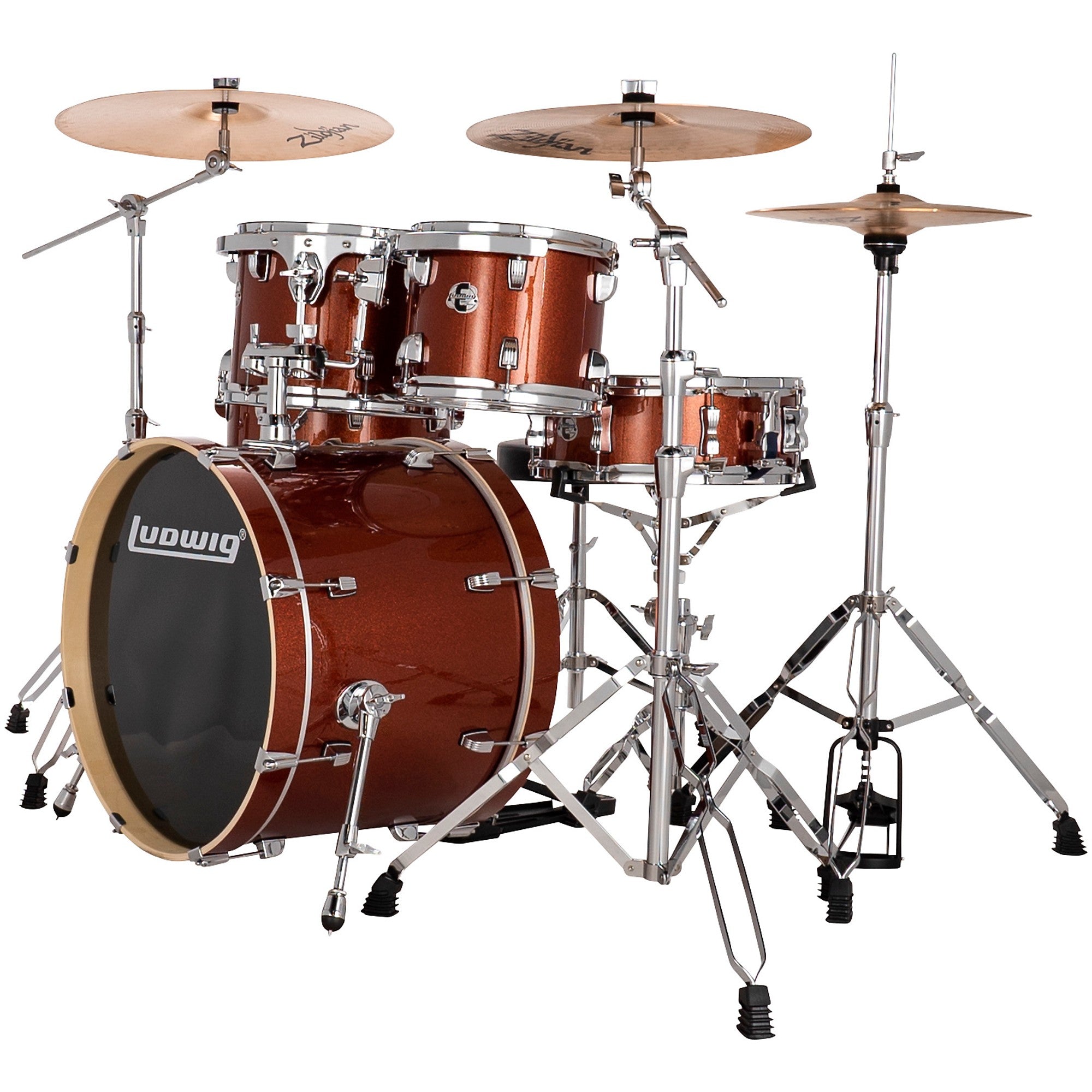 Ludwig Evolution 5-Piece Drum Set With 20-inch Bass Drum and Zildjian I Series Cymbals