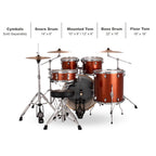 Ludwig Evolution 5-Piece Drum Set With 22-inch Bass Drum and Zildjian I Series Cymbals