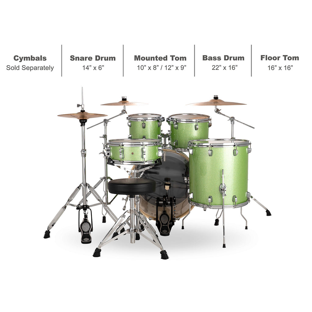 Ludwig Evolution 5-Piece Drum Set With 22-inch Bass Drum and Zildjian I Series Cymbals
