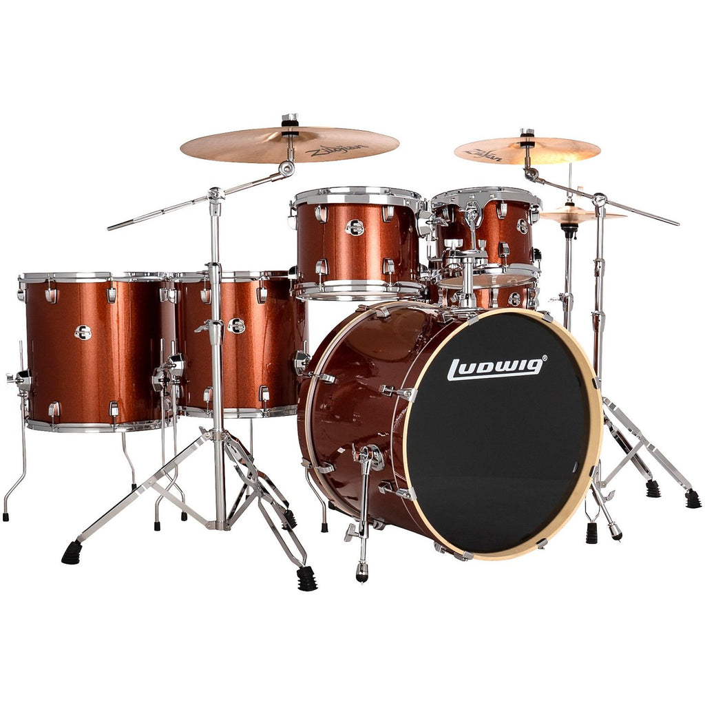 Ludwig Evolution 6-Piece Drum Set With 22-inch Bass Drum and Zildjian I Series Cymbals