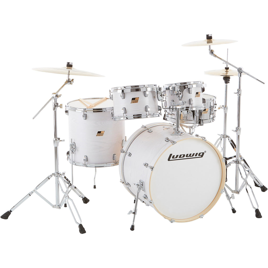 Ludwig BackBeat Elite 5-Piece Complete Drum Set With 22-inch Bass Drum, Hardware and Cymbals