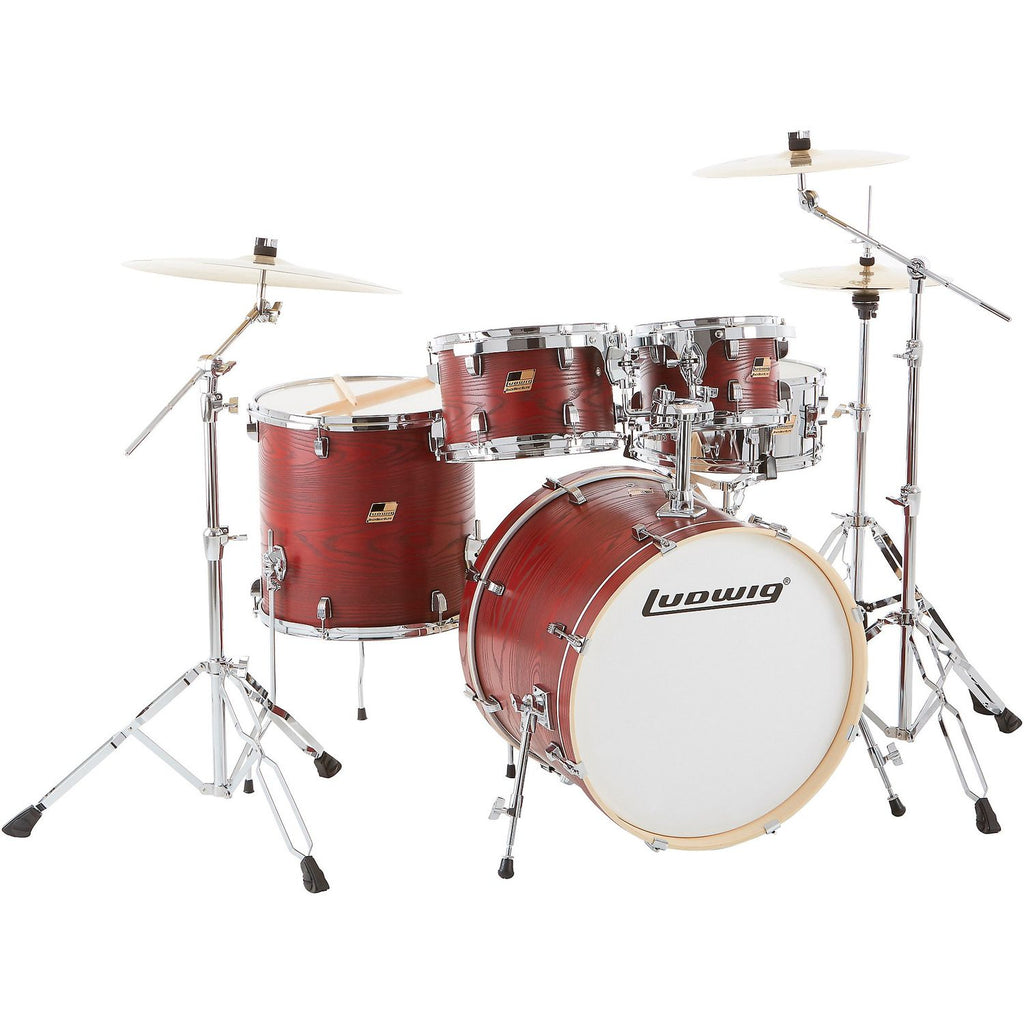 Ludwig BackBeat Elite 5-Piece Complete Drum Set With 22-inch Bass Drum, Hardware and Cymbals