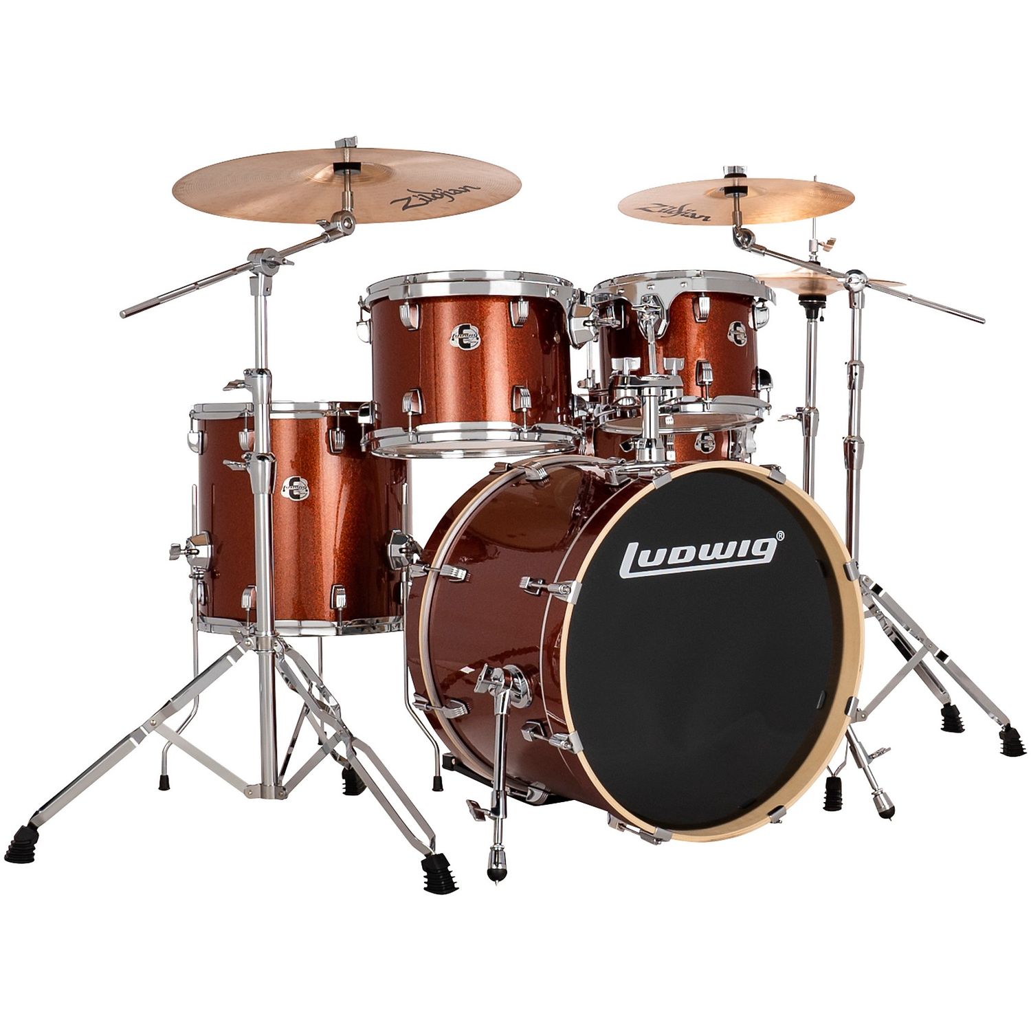 Ludwig Evolution 5-Piece Drum Set With 20-inch Bass Drum and Zildjian I Series Cymbals