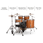 Ludwig Evolution 5-Piece Drum Set With 22-inch Bass Drum and Zildjian I Series Cymbals