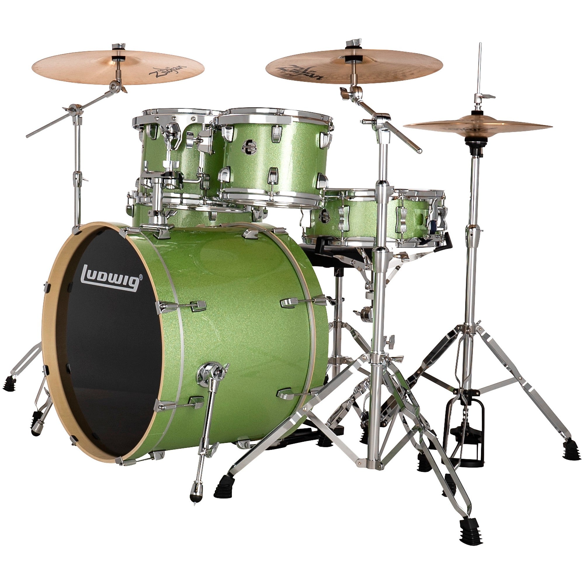 Ludwig Evolution 5-Piece Drum Set With 22-inch Bass Drum and Zildjian I Series Cymbals