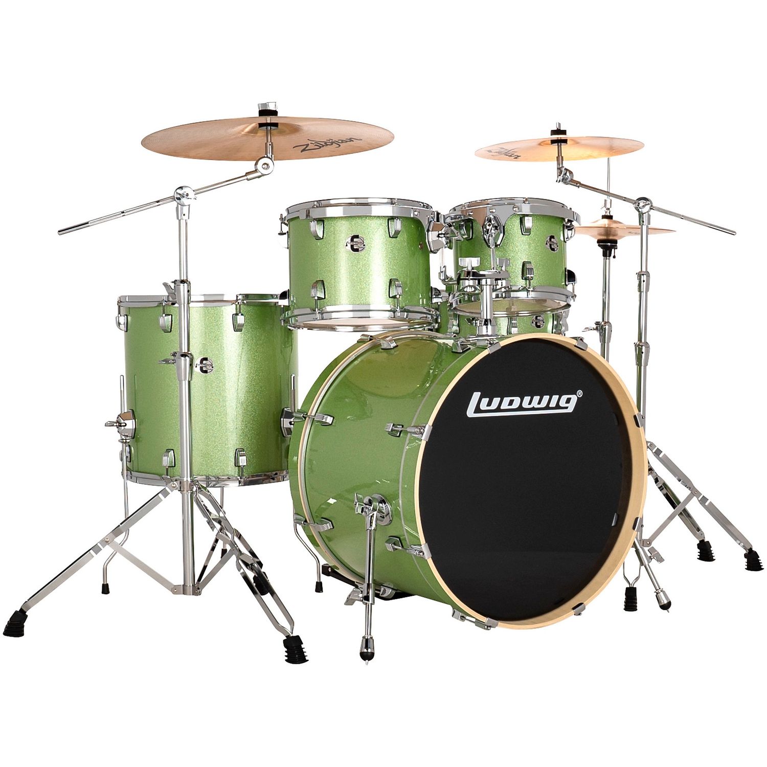 Ludwig Evolution 5-Piece Drum Set With 22-inch Bass Drum and Zildjian I Series Cymbals