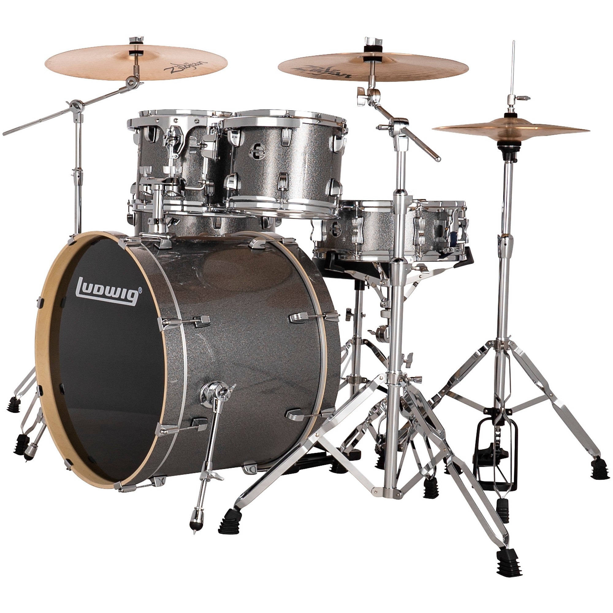 Ludwig Evolution 5-Piece Drum Set With 22-inch Bass Drum and Zildjian I Series Cymbals