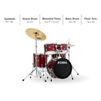 TAMA Imperialstar 5-Piece Complete Drum Set With 18-inch Bass Drum and MEINL HCS Cymbals