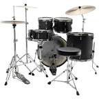 TAMA Imperialstar 5-Piece Complete Drum Set With 22-inch Bass Drum and MEINL HCS Cymbals Blacked Out Black