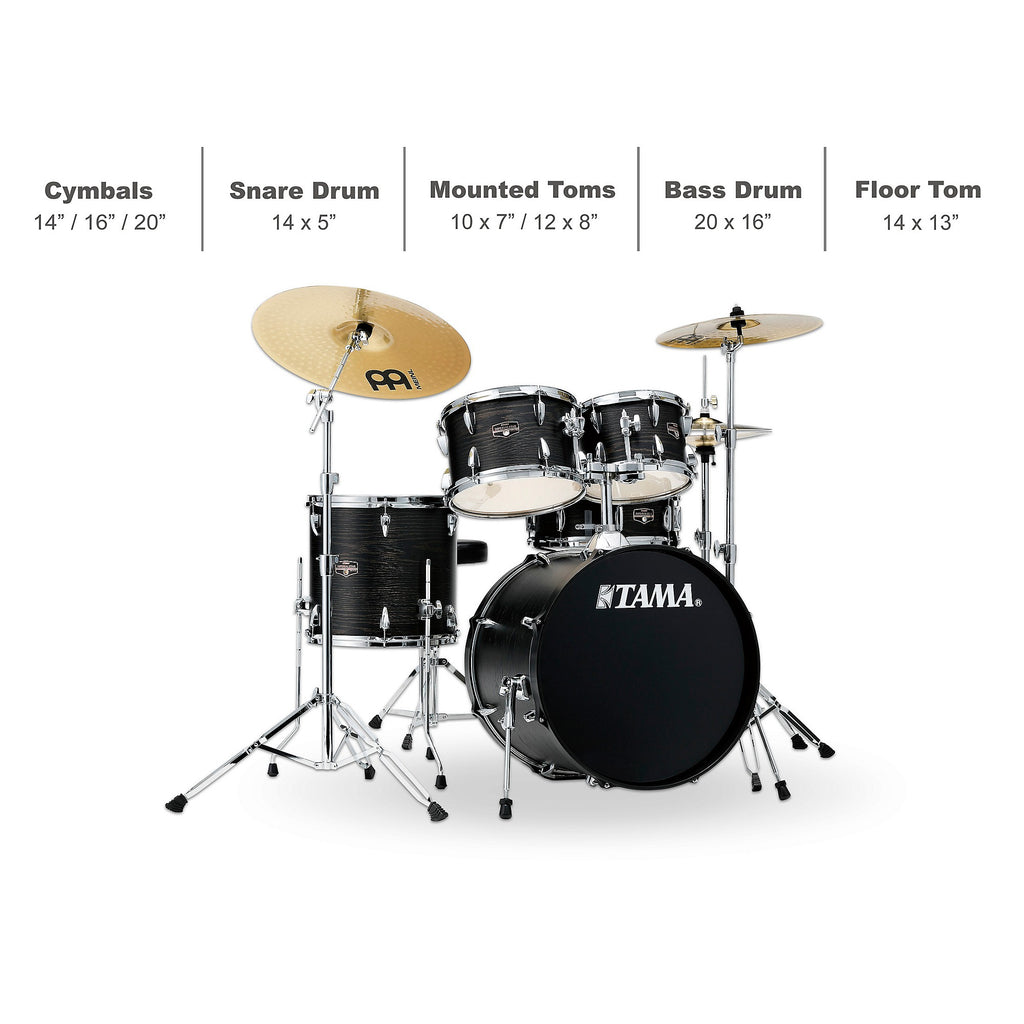 TAMA Imperialstar 5-Piece Complete Drum Set With MEINL HCS cymbals and 20-inch Bass Drum