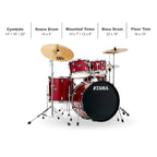 TAMA Imperialstar 5-Piece Complete Drum Set With 22-inch Bass Drum and MEINL HCS Cymbals
