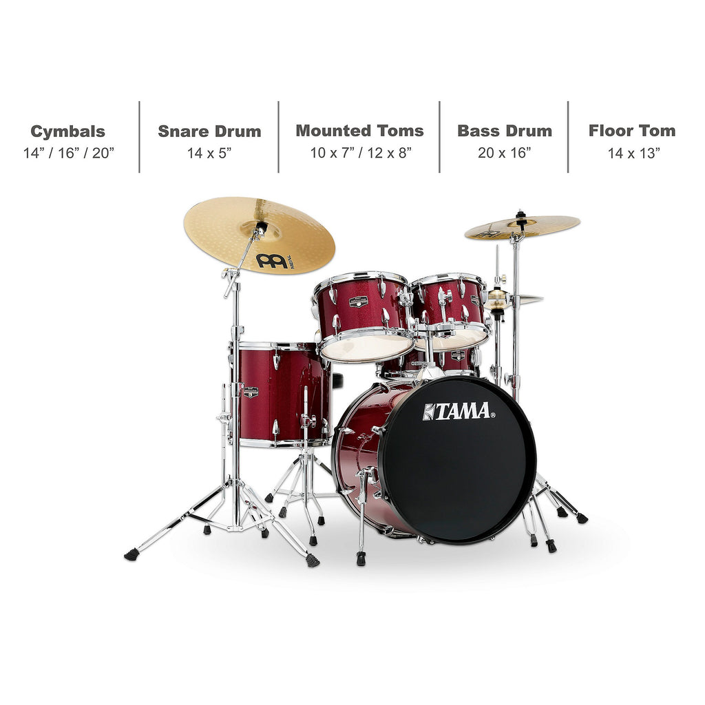 TAMA Imperialstar 5-Piece Complete Drum Set With MEINL HCS cymbals and 20-inch Bass Drum