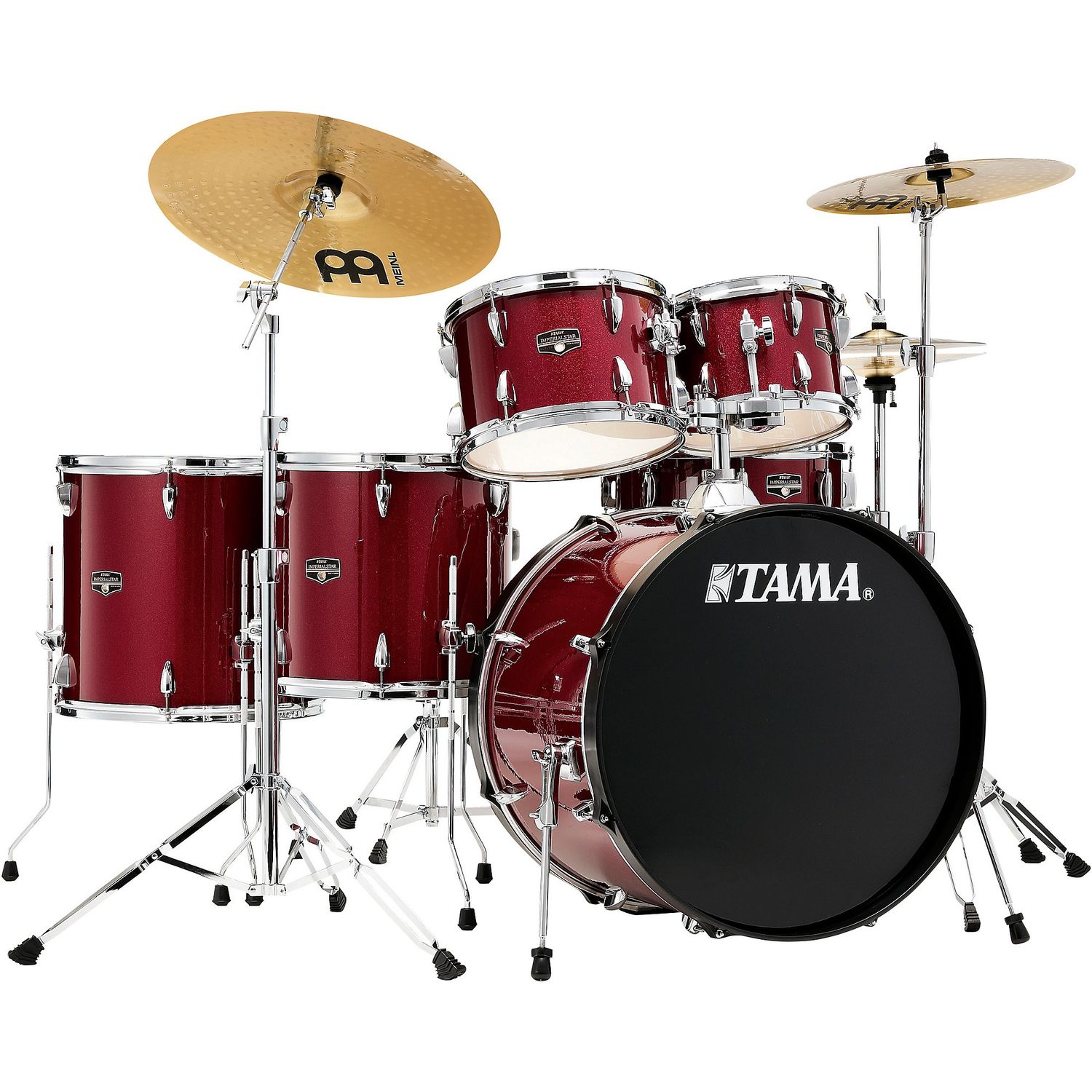 TAMA Imperialstar 6-Piece Complete Drum Set With MEINL HCS Cymbals and 22-inch Bass Drum