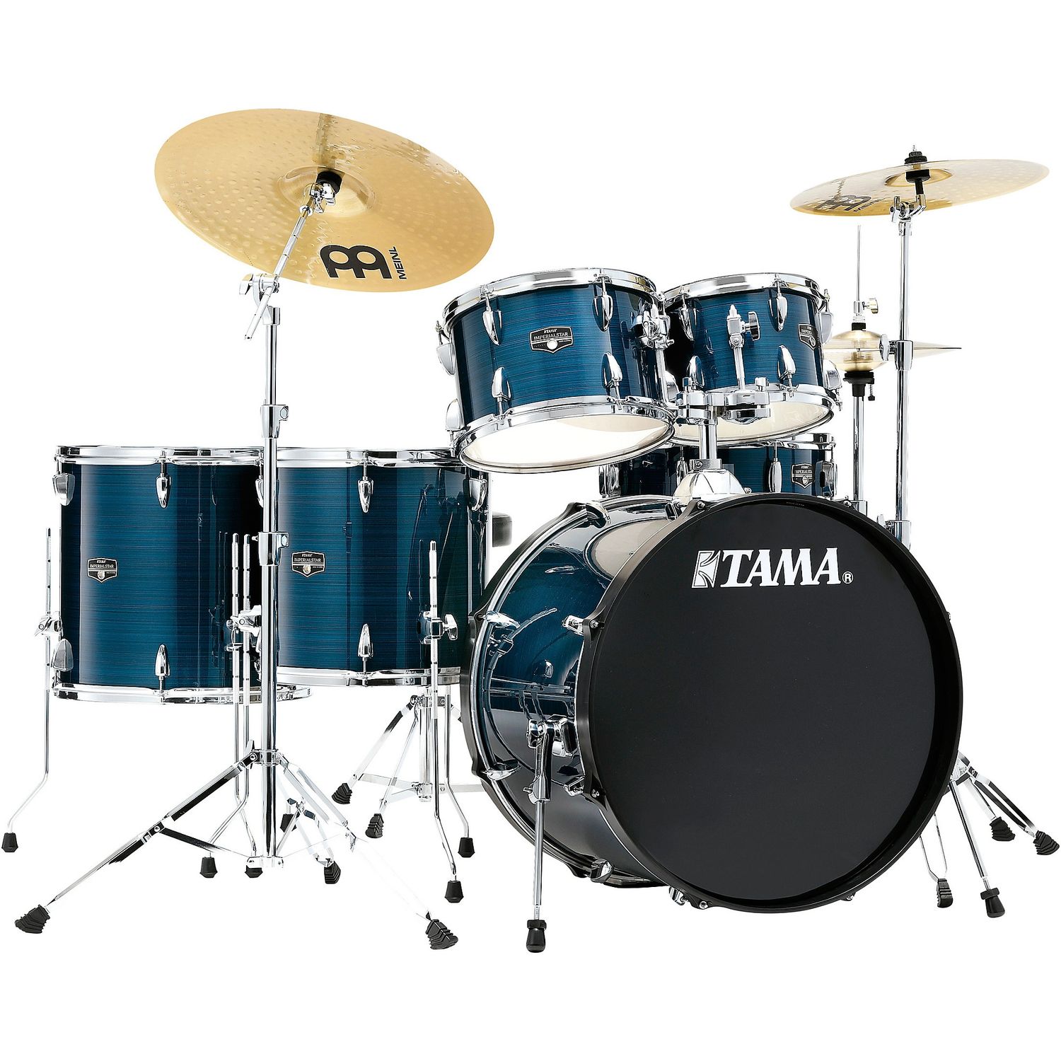 TAMA Imperialstar 6-Piece Complete Drum Set With MEINL HCS Cymbals and 22-inch Bass Drum
