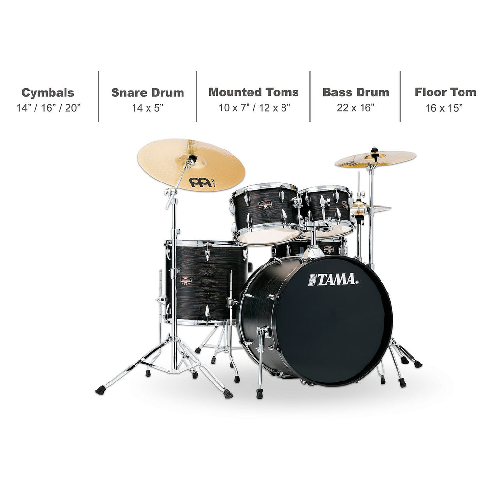 TAMA Imperialstar 5-Piece Complete Drum Set With 22-inch Bass Drum and MEINL HCS Cymbals