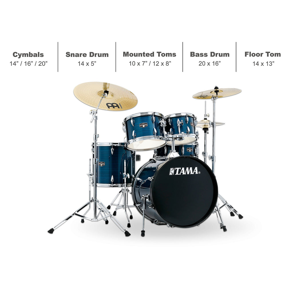 TAMA Imperialstar 5-Piece Complete Drum Set With MEINL HCS cymbals and 20-inch Bass Drum