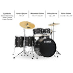 TAMA Imperialstar 6-Piece Complete Drum Set With MEINL HCS Cymbals and 22-inch Bass Drum