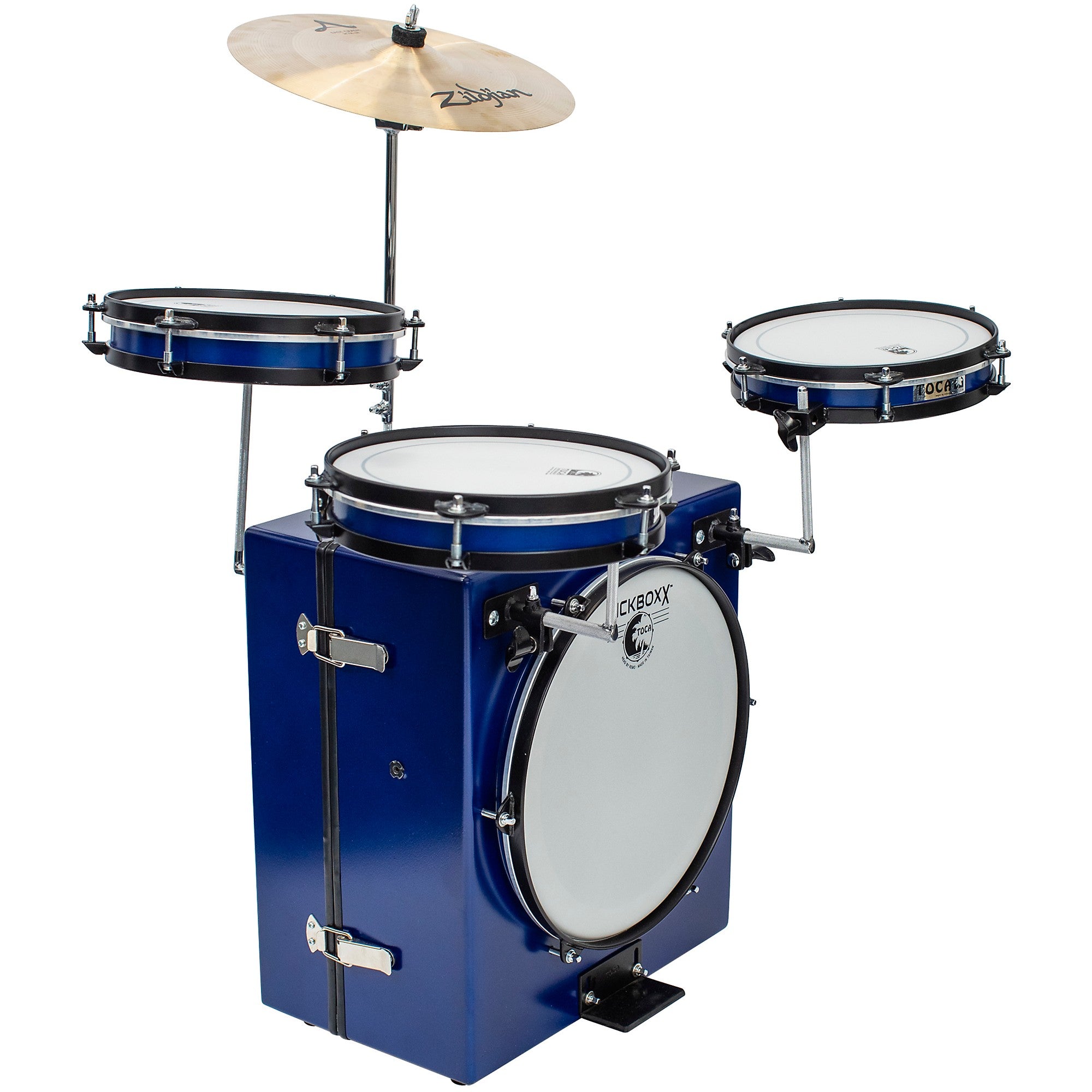Toca KickBoxx Pro Suitcase Drum Set Cobalt Blue