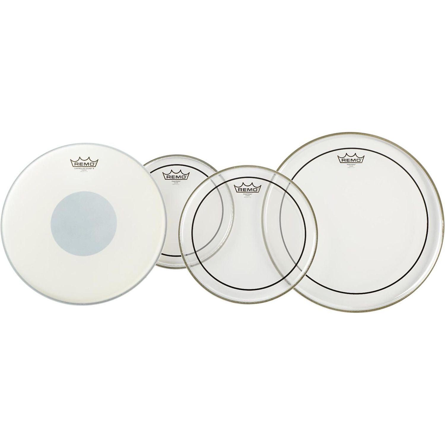 Remo Clear Pinstripe Pro Pack With Free 14-inch Controlled Sound X Snare Head
