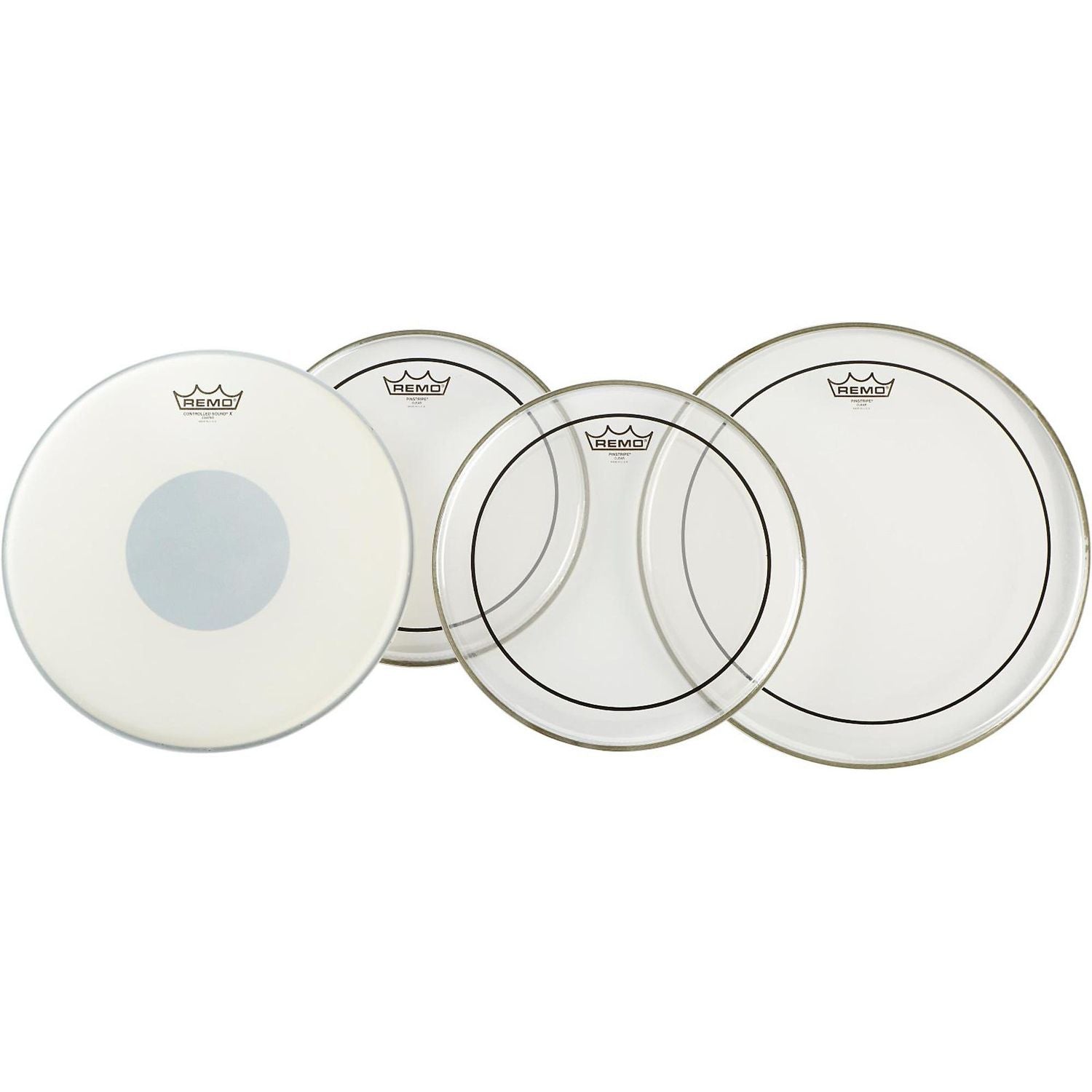 Remo Clear Pinstripe Pro Pack With Free 14-inch Controlled Sound X Snare Head