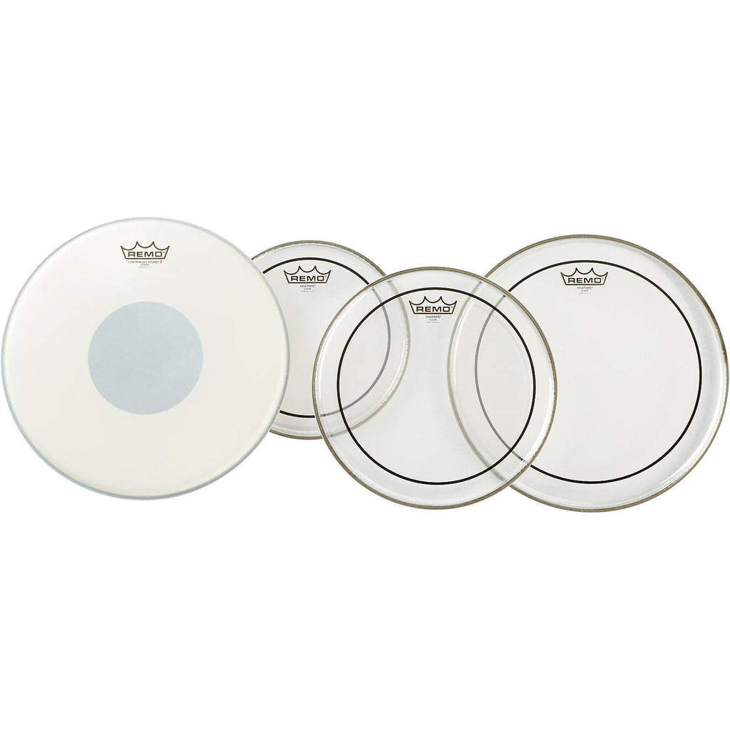 Remo Clear Pinstripe Pro Pack With Free 14-inch Controlled Sound X Snare Head
