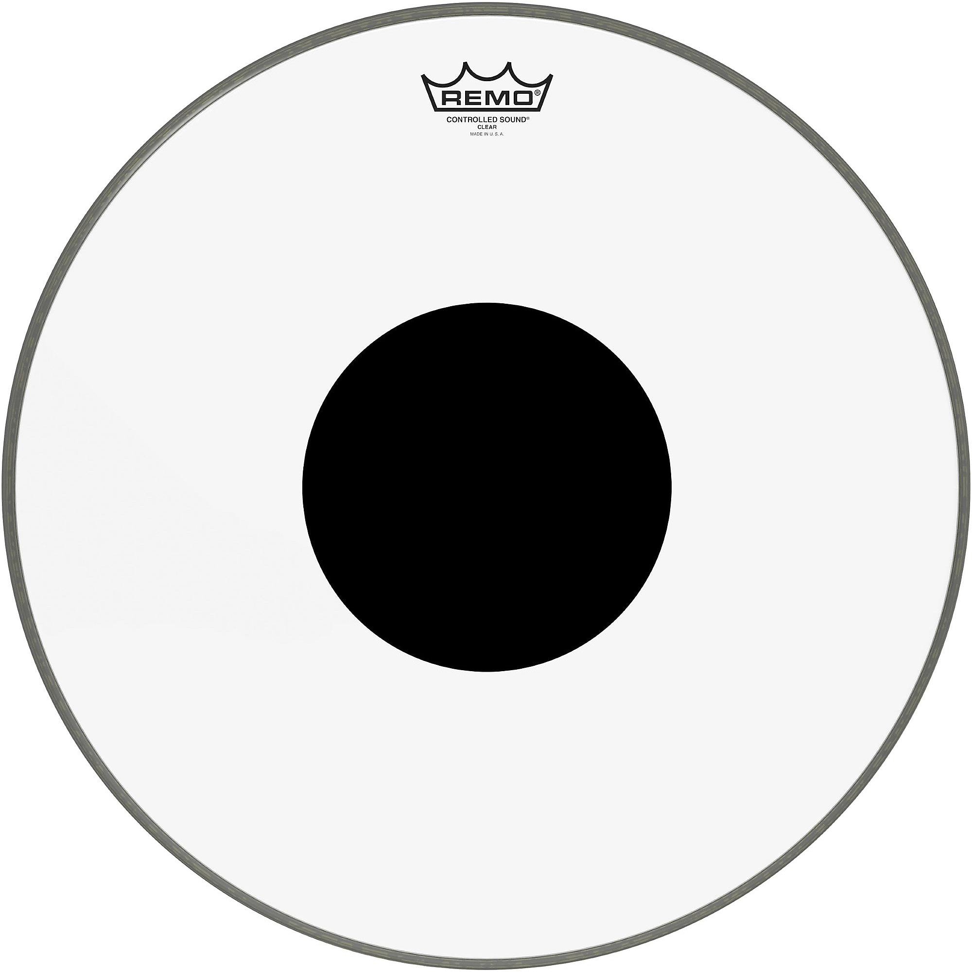 Remo Controlled Sound Clear with Black Dot Bass Drum Head