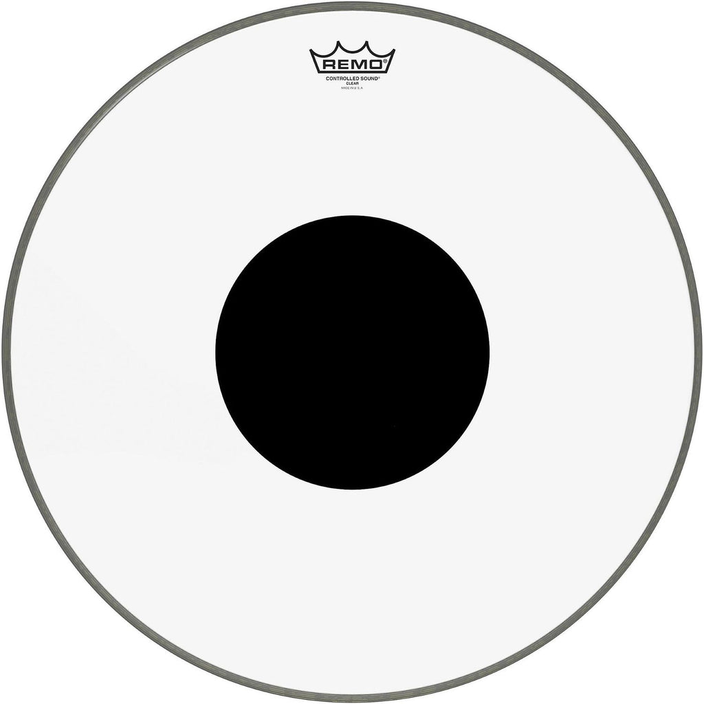 Remo Controlled Sound Clear with Black Dot Bass Drum Head