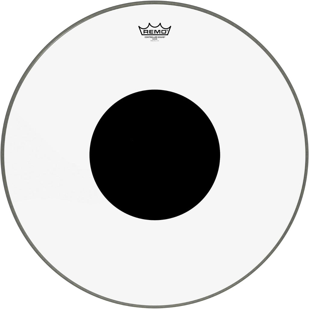 Remo Controlled Sound Clear with Black Dot Bass Drum Head